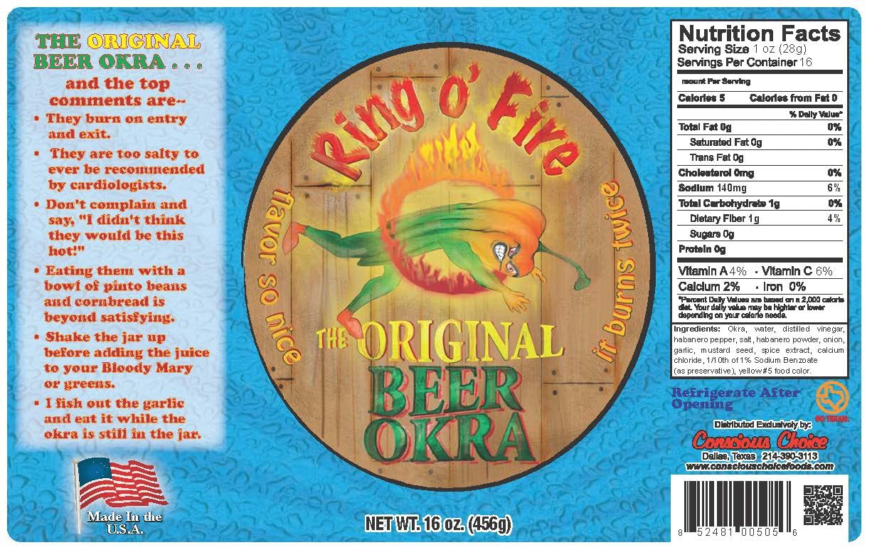 Harold's Ring O Fire Okra - Super Hot Spicy Pickled Okra with Fresh Garlic & Habanero Peppers - Texas-Made Southern Snack for BBQ Parties, Game Nights & Spicy Food Lovers