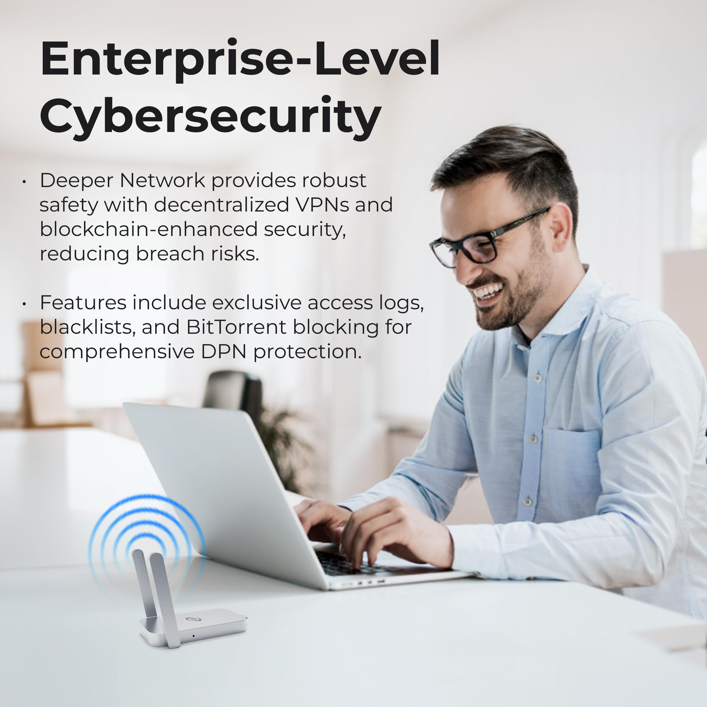Deeper Connect Air - Portable Pocket-Sized VPN Travel Router with WireGuard & OpenVPN Support | Secure WiFi for Remote Work, Coffee Shops & Hotels