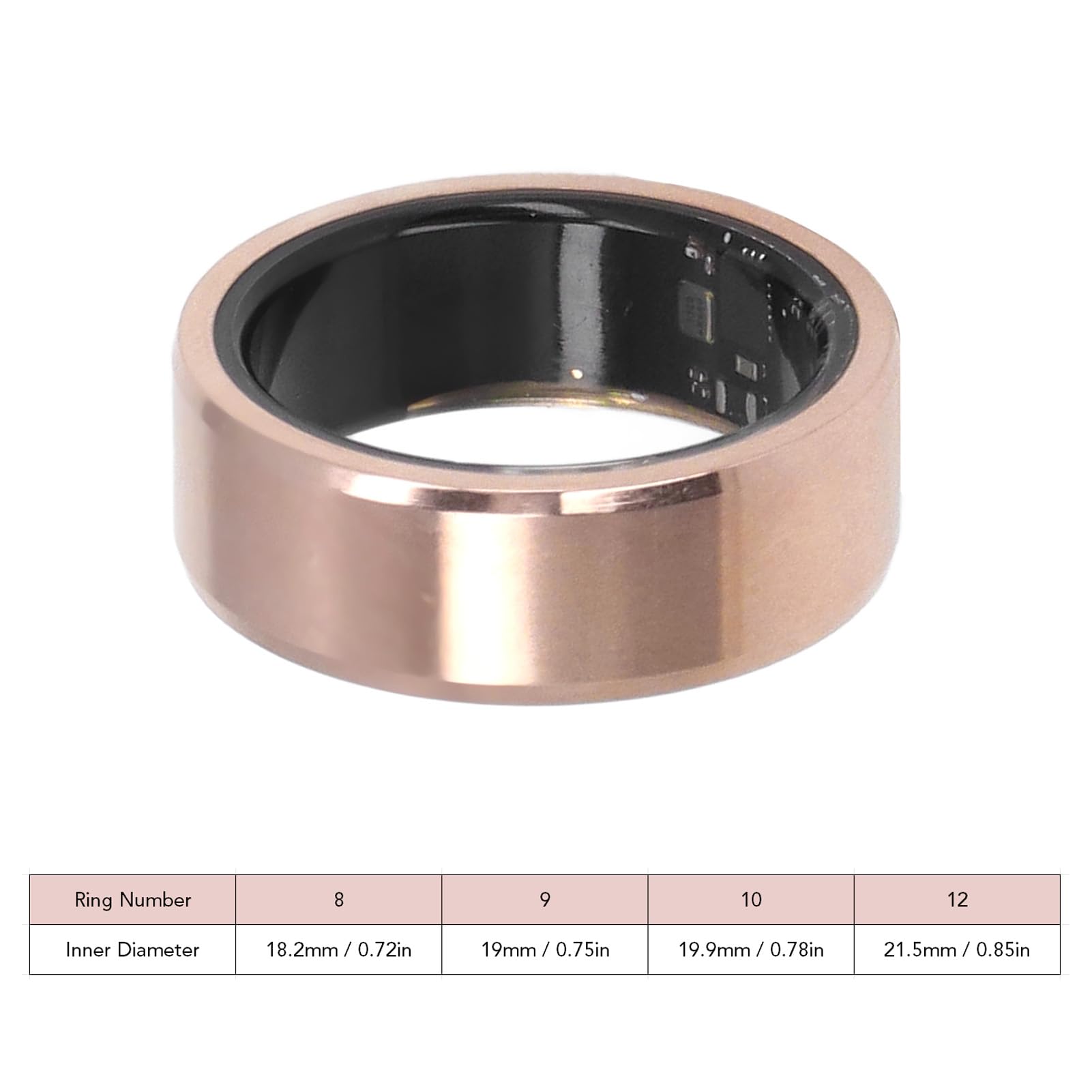 Smart Ring with Health & Sleep Monitoring, Step Counter, IP68 Waterproof Fitness Tracker, Gold Sports Ring with Charging Cable - Perfect for Workouts, Sleep Tracking & Daily Activity Monitoring