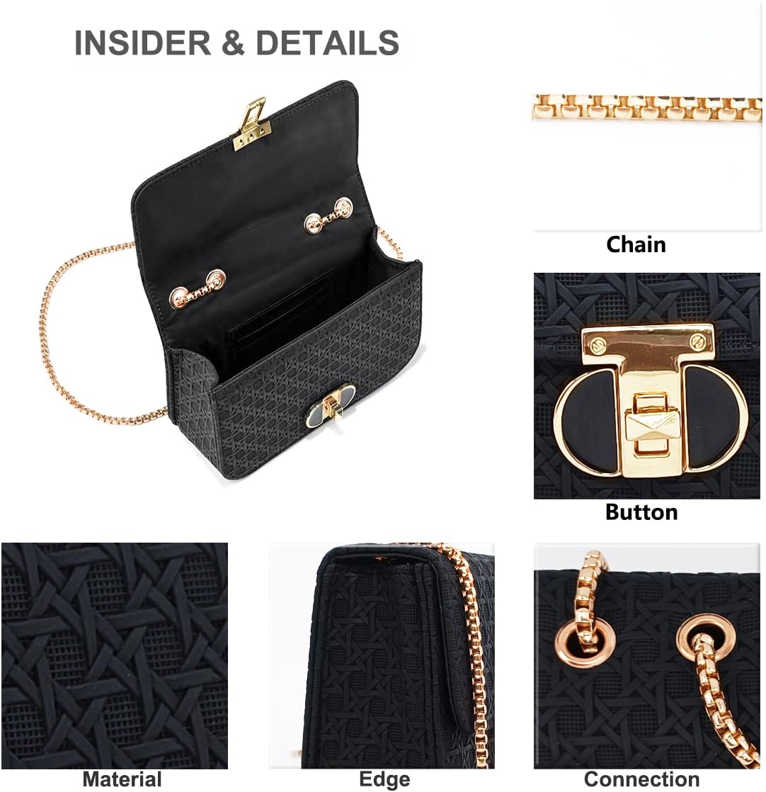 PORT&LOTUS Women's Mini Shoulder Bag - Small PU Leather Crossbody Purse for Everyday Use, Fashionable Little Tote Handbag - Perfect for Work, Travel & Shopping