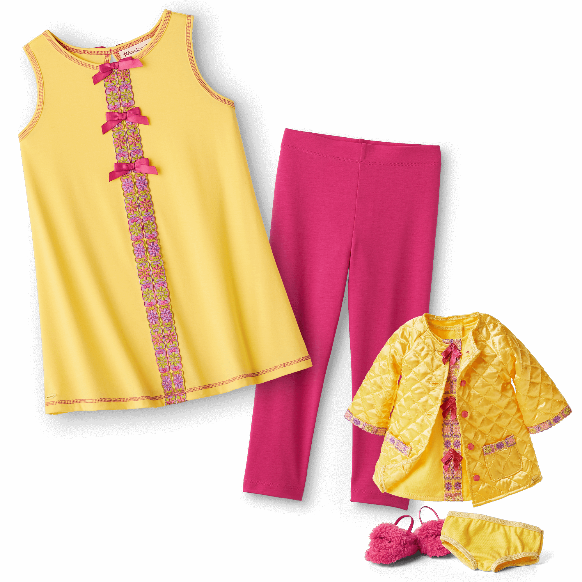 Julie's™ Girls Pajama Set with Matching 18 Inch Doll Outfit - Soft & Comfortable Sleepwear for Kids & Dolls - Perfect for Bedtime, Playtime & Dress-Up Fun