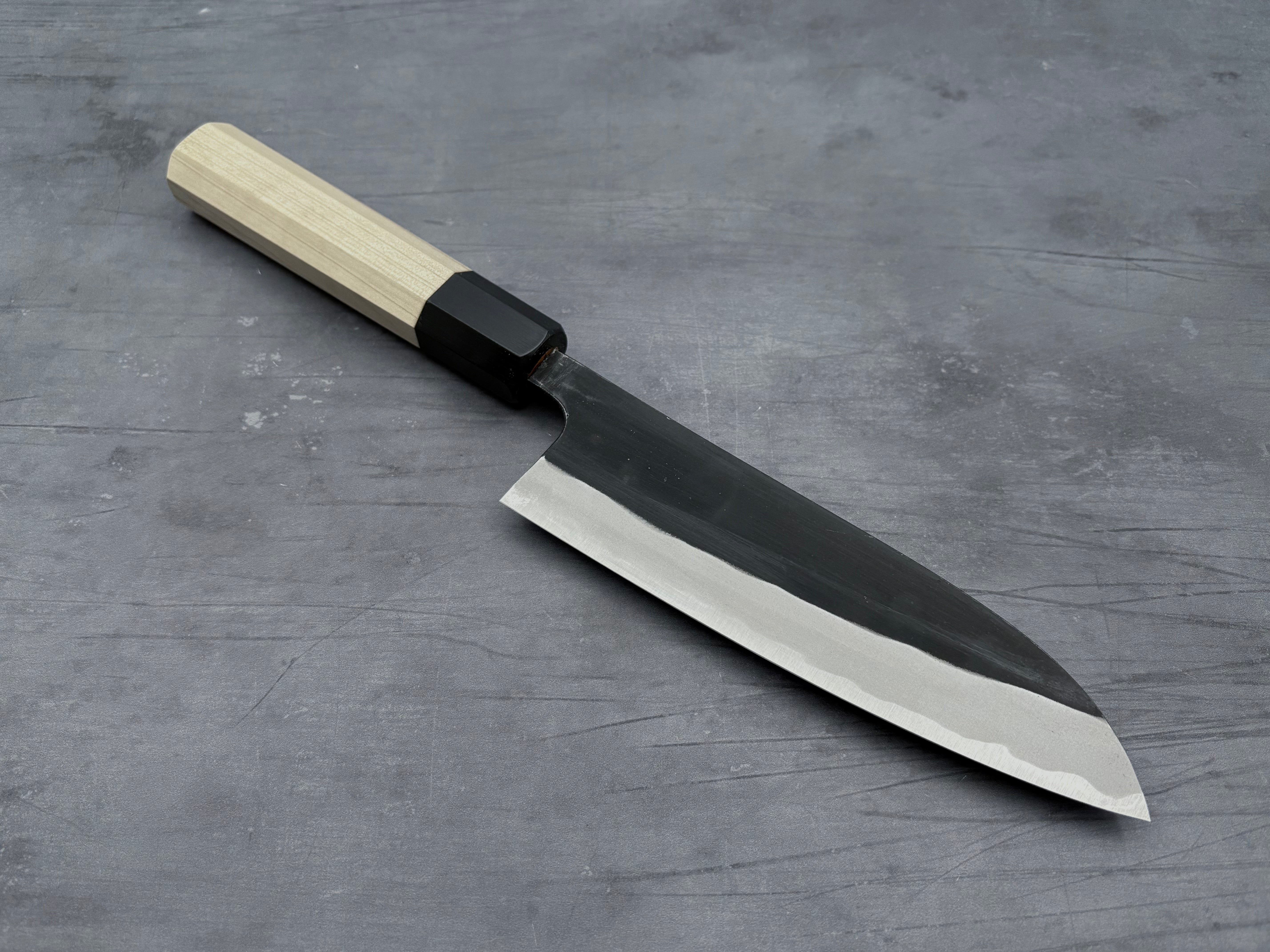 Premium Nakamura Hamono Kaishin White #2 Kurouchi Santoku Knife - Japanese Chef Knife for Slicing, Dicing & Chopping - Perfect for Home Kitchen & Professional Cooking