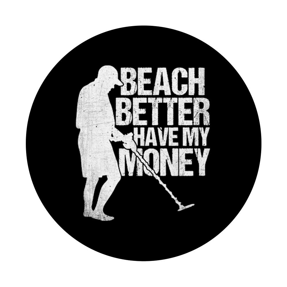 Beach Metal Detector Guy - Swappable PopGrip for Phones & Tablets, Perfect for Beach Treasure Hunting & Outdoor Adventures