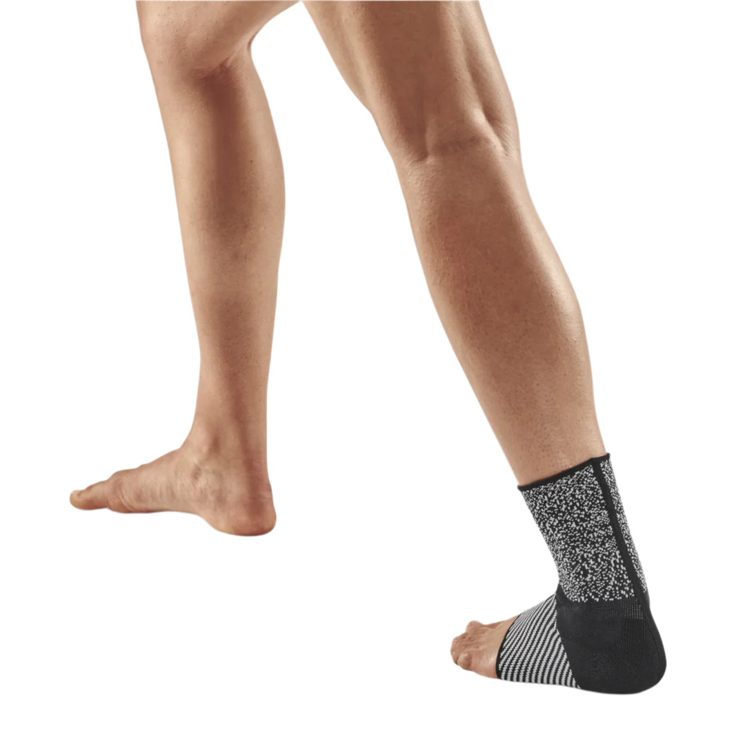CEP Unisex Max Support Ankle Sleeve - Black/White - Compression Brace for Running, Basketball & Injury Recovery