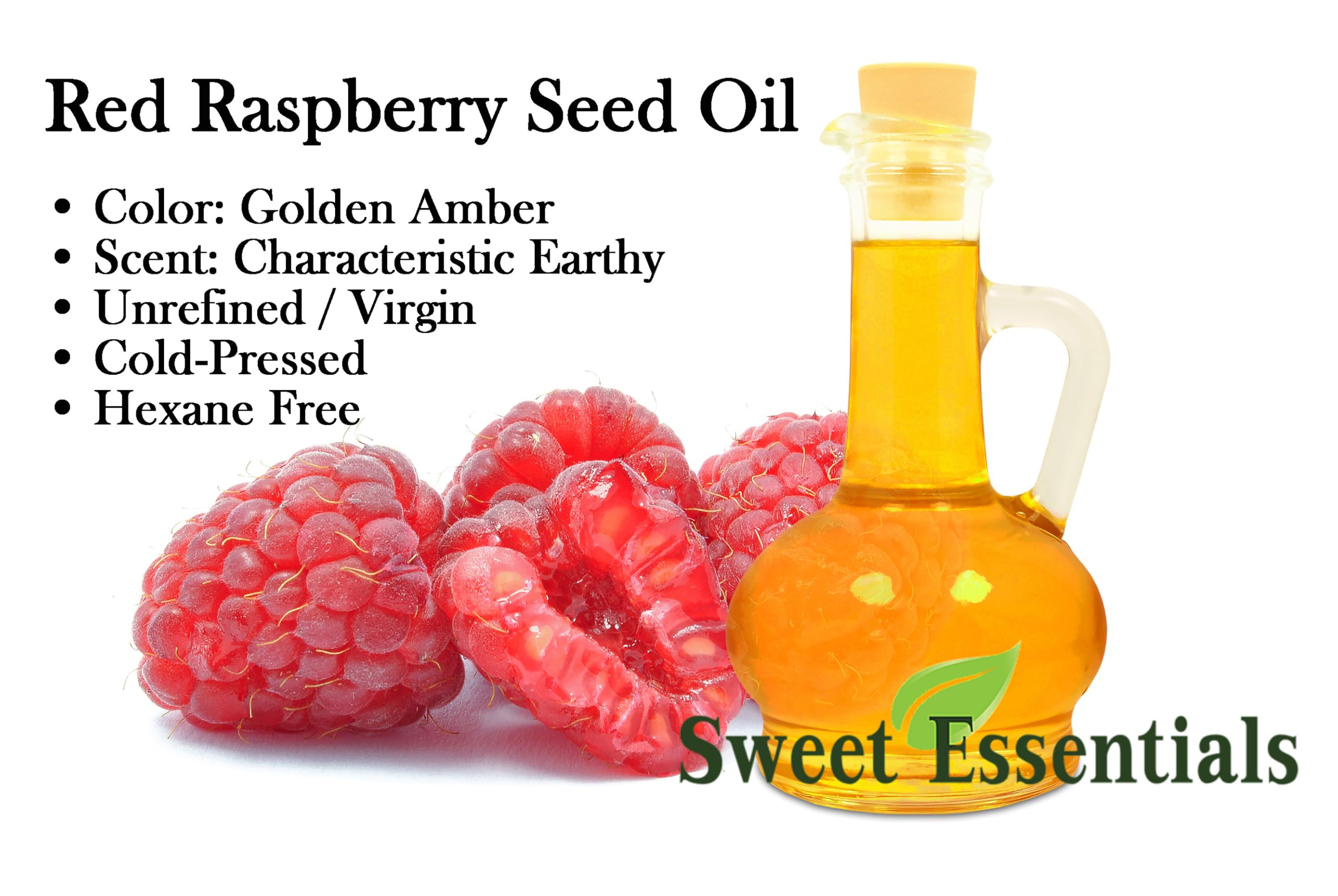 100% Pure Organic Red Raspberry Seed Oil - Cold-Pressed Virgin Unrefined - 16oz with Pump - Natural Moisturizer for Skin, Hair & Face - Imported from Chile - Perfect for DIY Skincare, Hair Treatments & Aromatherapy