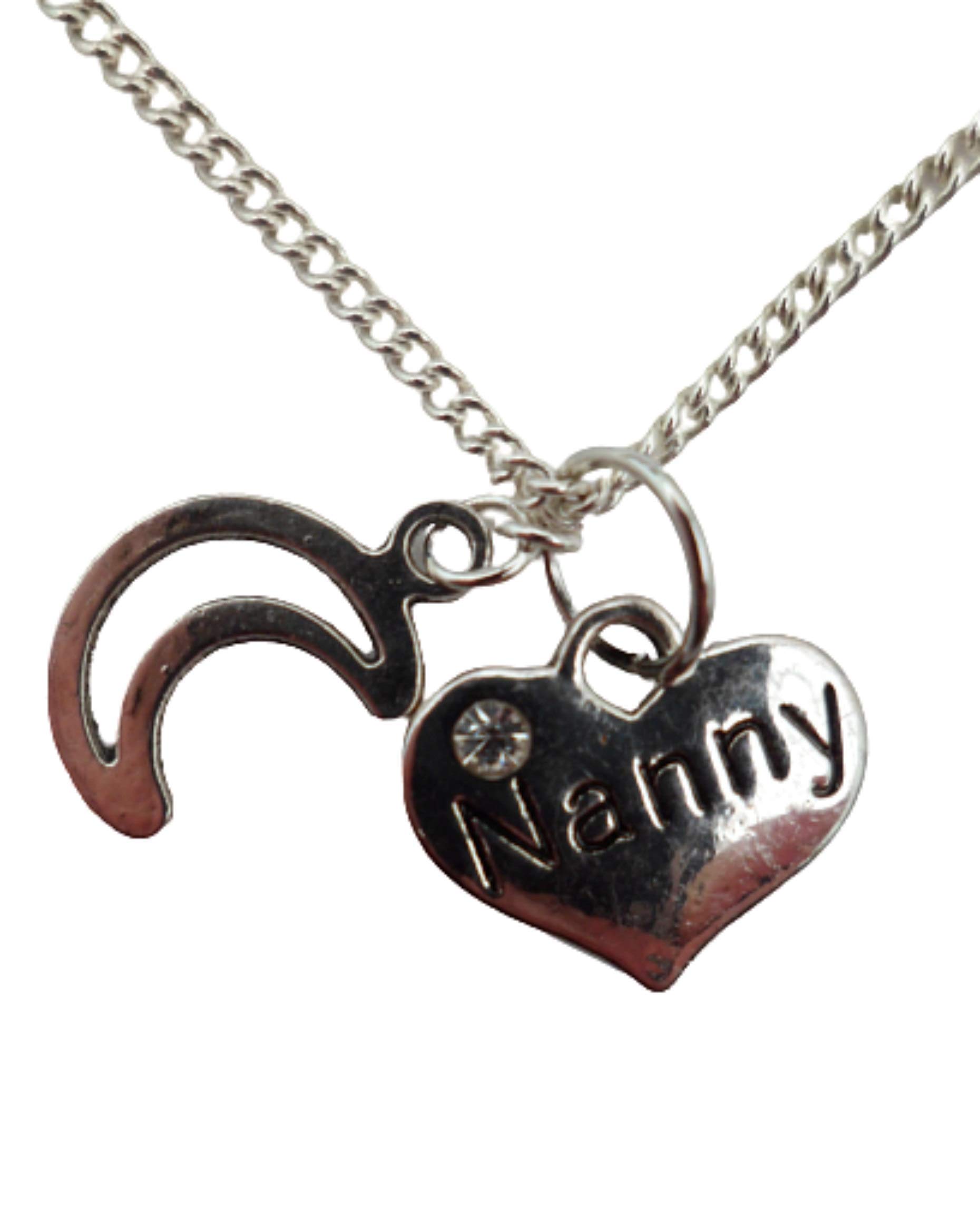 Sterling Silver Plated Heart Charm Necklace - Elegant Nanny Love Jewelry Gift for Women, Perfect for Mother's Day, Birthday & Special Occasions