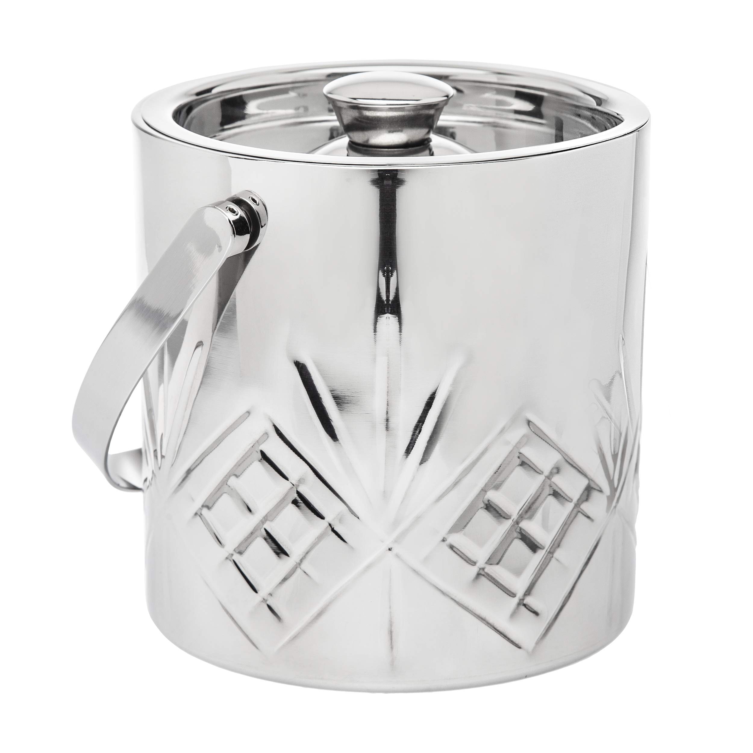 Godinger Dublin Collection 15-Piece Bar Set - Stainless Steel Cocktail Shaker, Ice Bucket with Tongs, 4 Old Fashioned Glasses & Serving Tray - Perfect for Home Bars, Parties & Cocktail Making