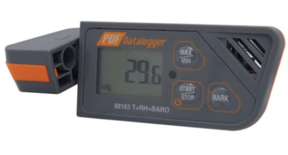 AZ88163 Portable Temperature Humidity Barometric Pressure Data Logger - Accurate Environmental Monitoring for Laboratories, Warehouses & Greenhouses