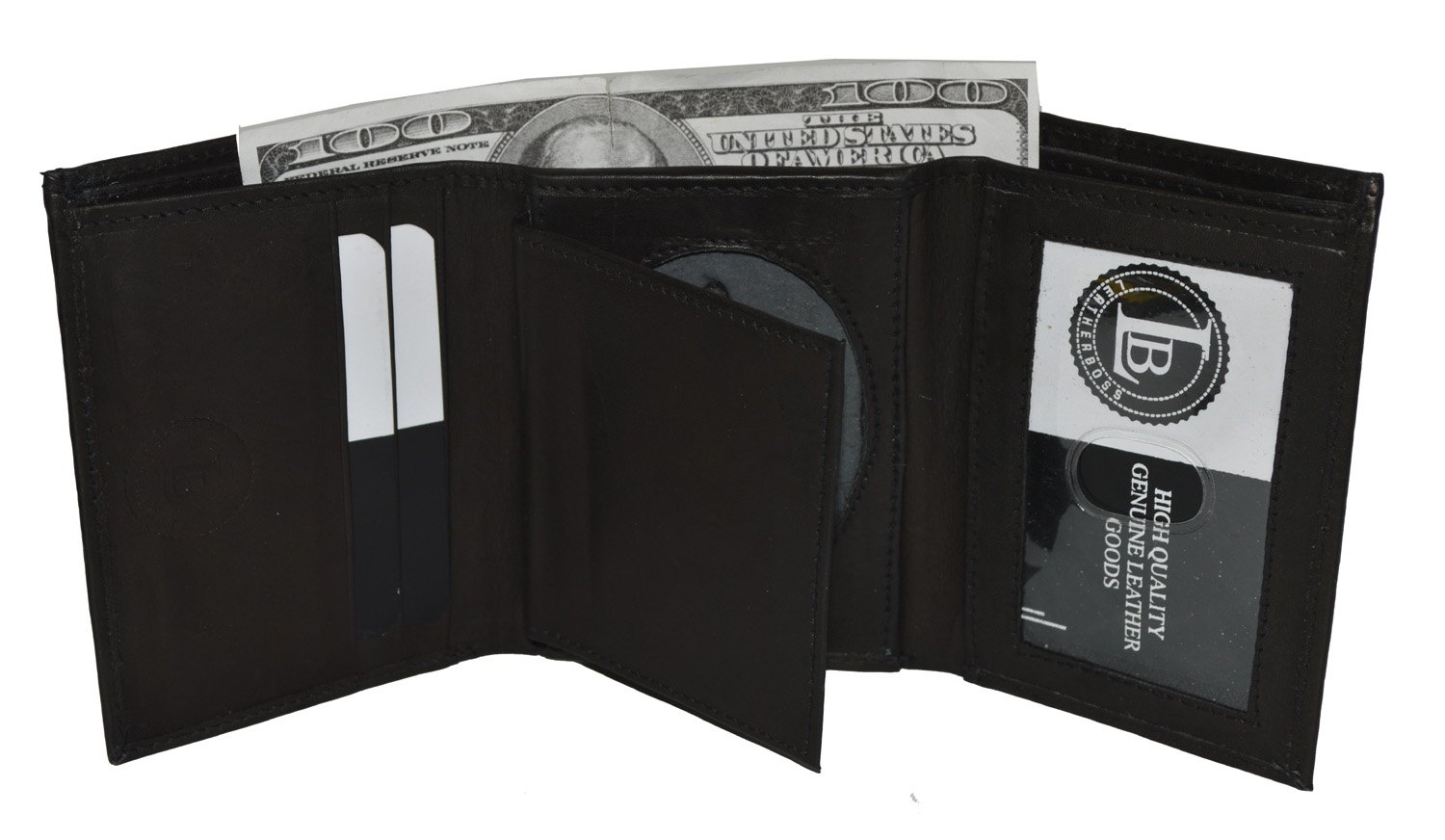 Men's Genuine Leather Wallet with Sheriff Police Shield Design - ID Holder for Security Officers & Firefighters | Perfect for Duty, Gifts & Everyday Use