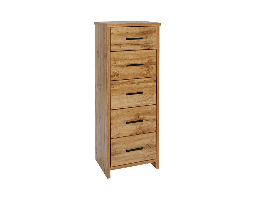 Nova 5 Drawer Slimboy Dresser - Space Saving Bedroom Storage Organizer for Clothes, Accessories & Linens | Perfect for Small Apartments, Dorms & Kids Rooms