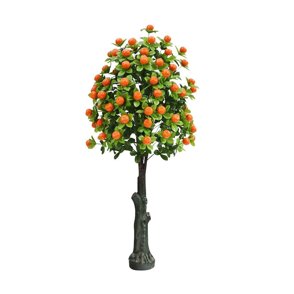 Artificial Potted Plants - Realistic Plastic Green Orange Tree for Home, Office, Hotel Decor | Indoor Fake Fruit Plant for Living Room, Desk, Reception Area | Low Maintenance Decorative Houseplant