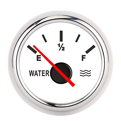 High Accuracy 2in Water Level Gauge - Universal Liquid Level Meter for Marine, Boat, Truck & RV | White | Perfect for Fluid Monitoring in Tanks, Reservoirs & Industrial Applications