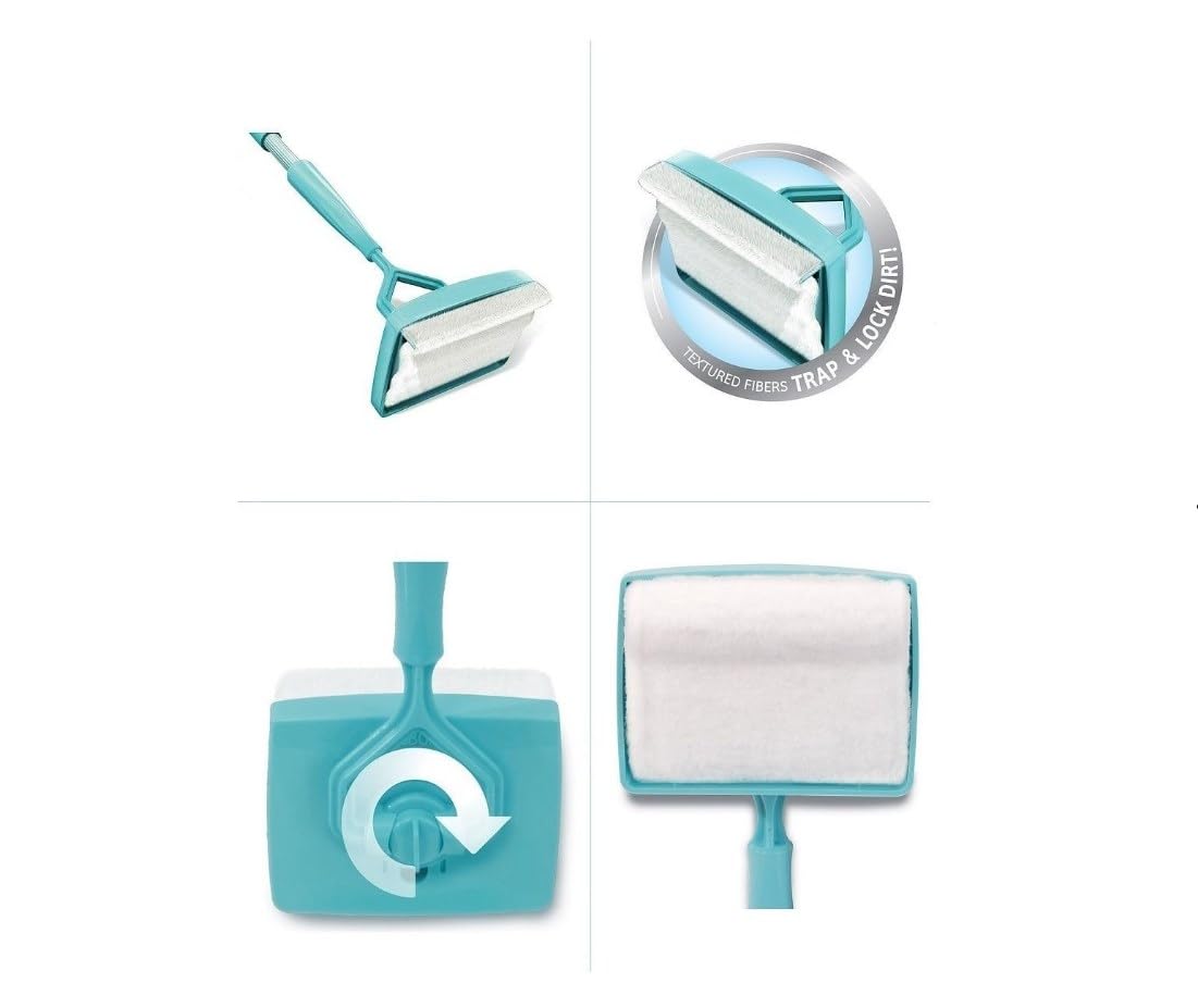 No-Bending Mop Baseboard Cleaner Tool with 5 Reusable Pads - Long Handle Skirting Board & Molding Cleaner for Floors, Walls, Corners - Perfect for Hardwood, Tile & Laminate Cleaning