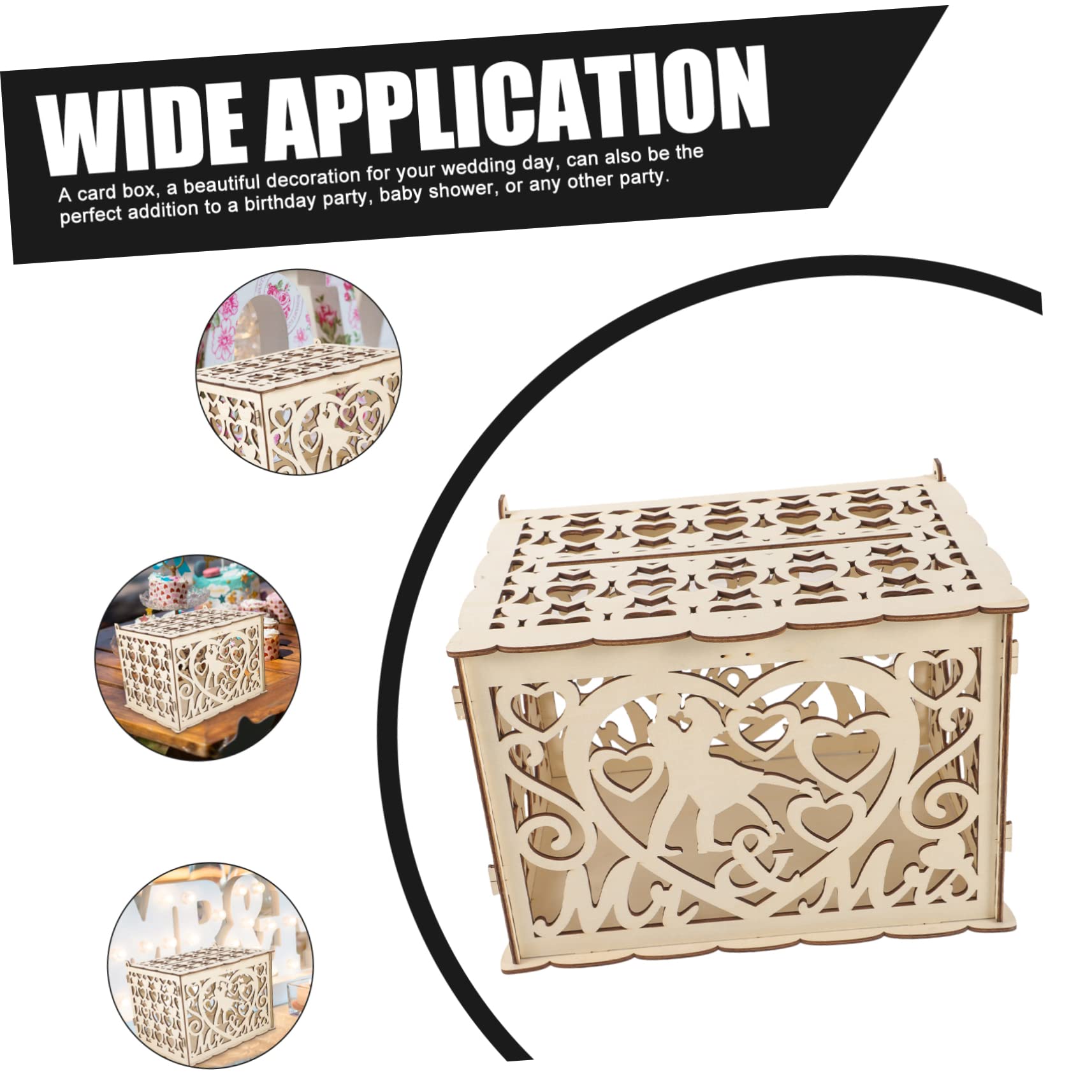 MagicLulu Wooden Money Box Holder - Greeting Card Organizer & Wedding Decoration Storage | Perfect for Gift Cards, Cash Gifts, and Home Décor