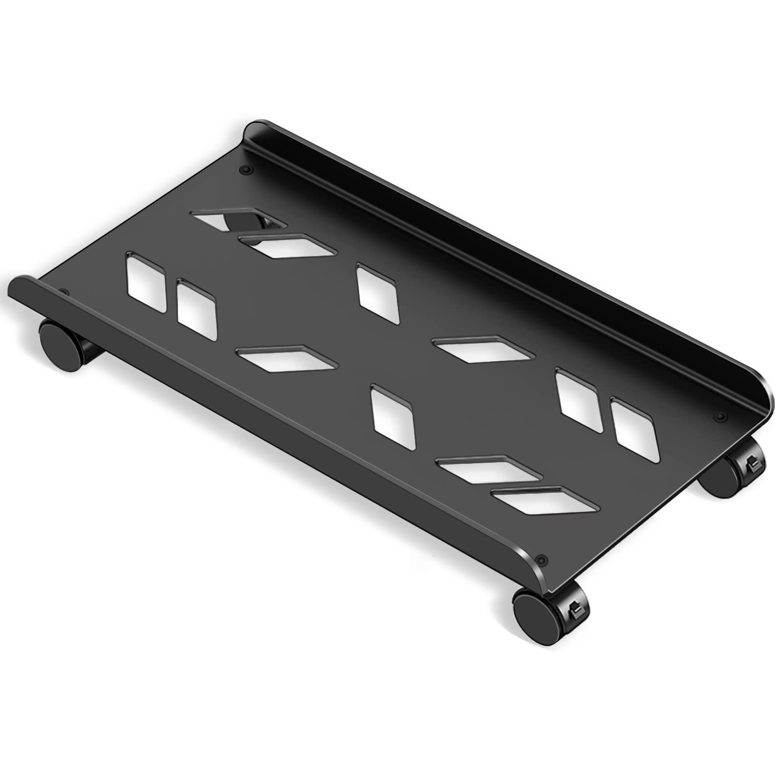 Deston Heavy-Duty Computer Tower Cart - Mobile CPU Stand with Locking Wheels for ATX PC Case | Rolling PC Holder for Home Office & Gaming Setup | Under Desk Computer Stand with Brake Casters (Black)