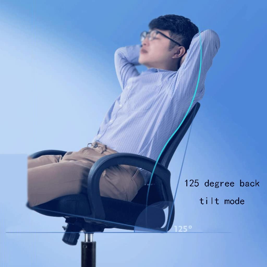 Ergonomic Black Mesh Office Chair with Fixed Armrests & Lumbar Support - Comfortable Computer Desk Chair for Home Office, Study, Gaming & Workspaces