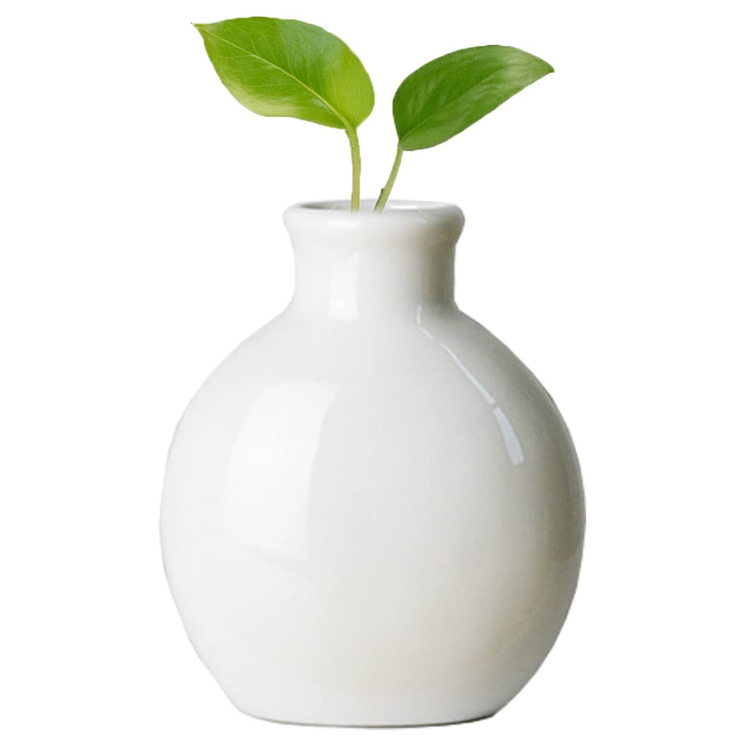 Vintage Small Ceramic Bud Vases - Mini Floral Arrangement Vases for Home Office Decor, Desktop Centerpiece, Wedding Favors & Gift Ideas | Perfect for Table Settings, Shelf Displays & Micro Landscapes