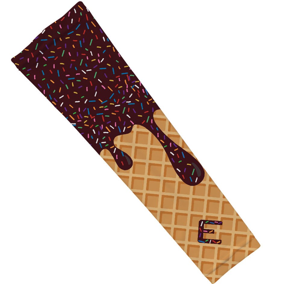 Maroon Ice Cream Arm Sleeves for Sun Protection - UV Cooling Compression Sleeve for Outdoor Sports, Running, Cycling & Daily Wear