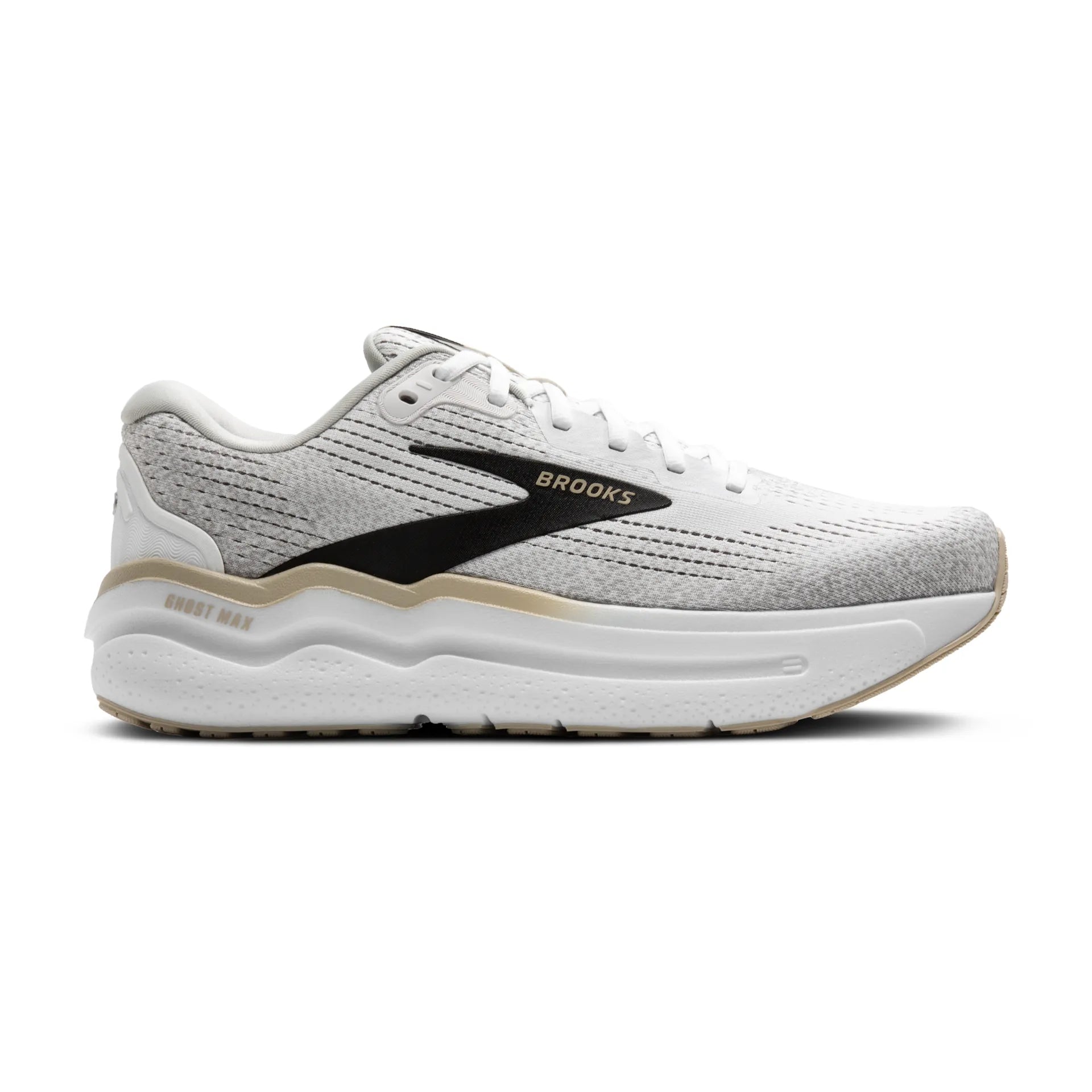 Nike Men's Ghost Max 2 Running Shoes - White/Pelican/Oyster Colorway | Lightweight Cushioned Sneakers for Jogging, Gym Workouts & Daily Wear