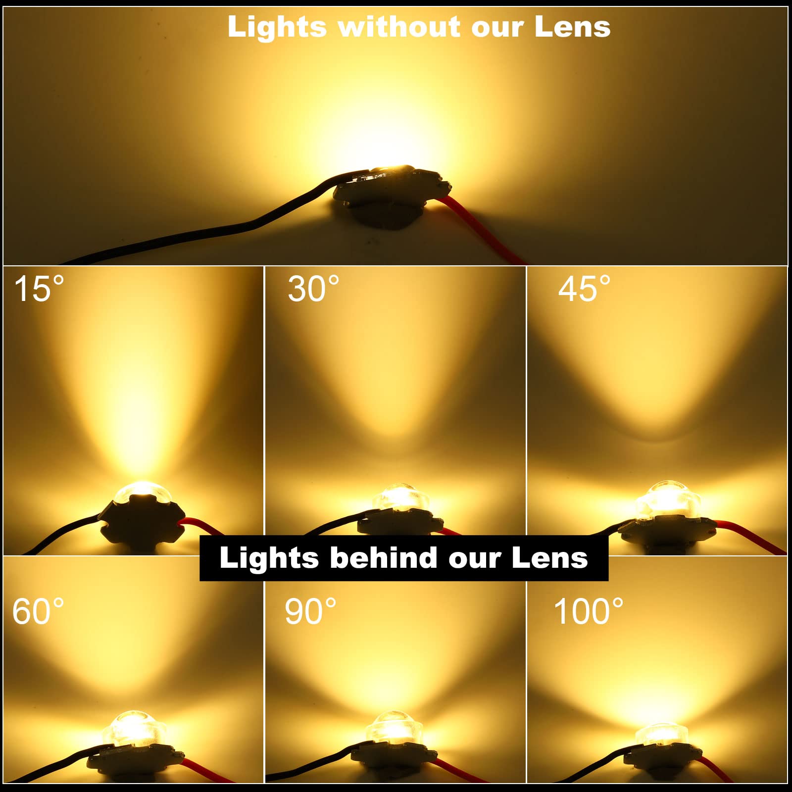 PATIKIL 13mm LED Convex Lens - 20 Pack 15° Beam Angle Acrylic Optical Condenser Lens for 1W 3W LED Beads & Infrared Cameras - Clear Transparent Lenses for DIY Lighting Projects, Stage Lights, and Security Camera Enhancements