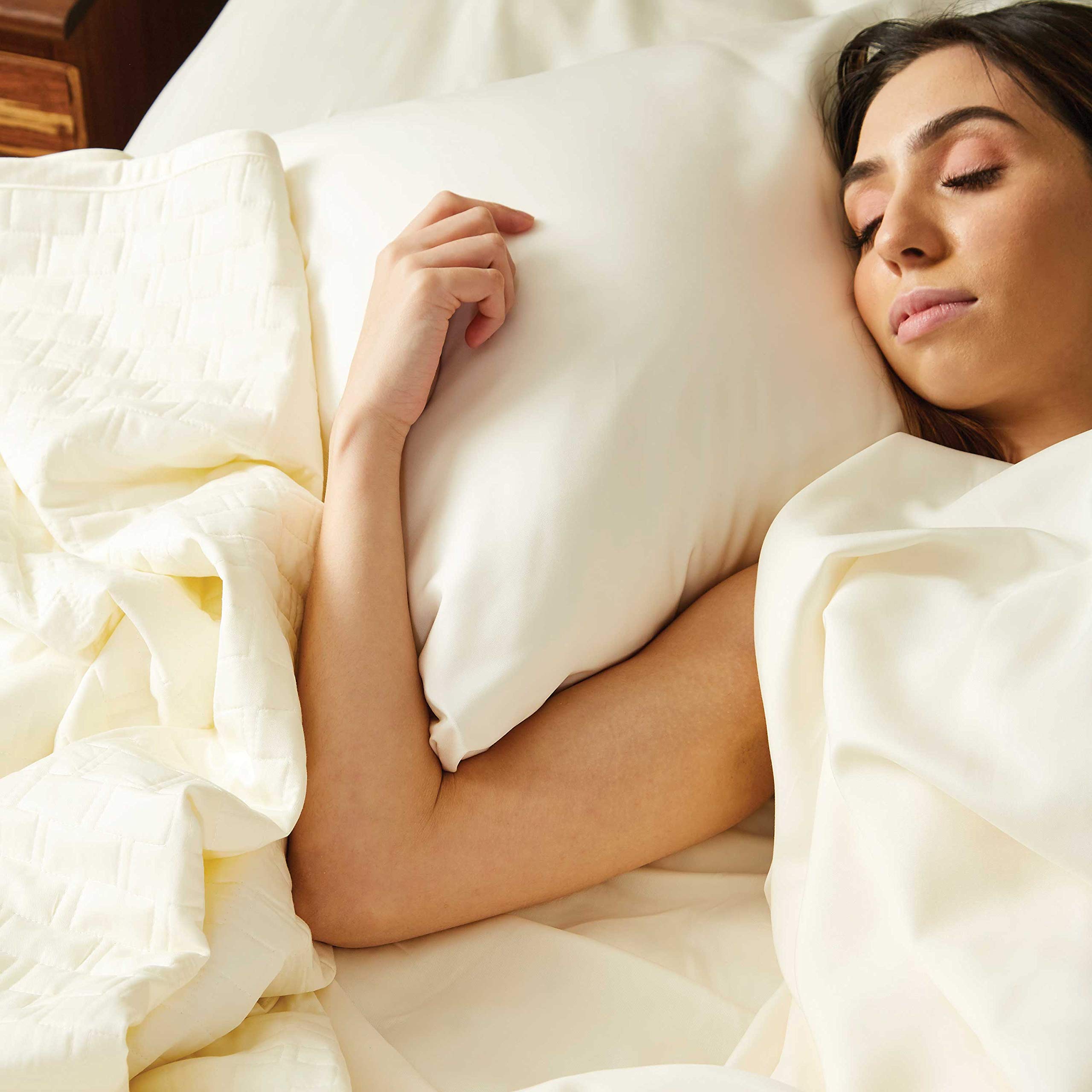 BedVoyage 100% Bamboo Viscose King Size Maternity Bed Sheets - Cooling, Soft & Comfortable Pregnancy Bedding Set in Ivory | Perfect for Expecting Mothers & Hot Sleepers
