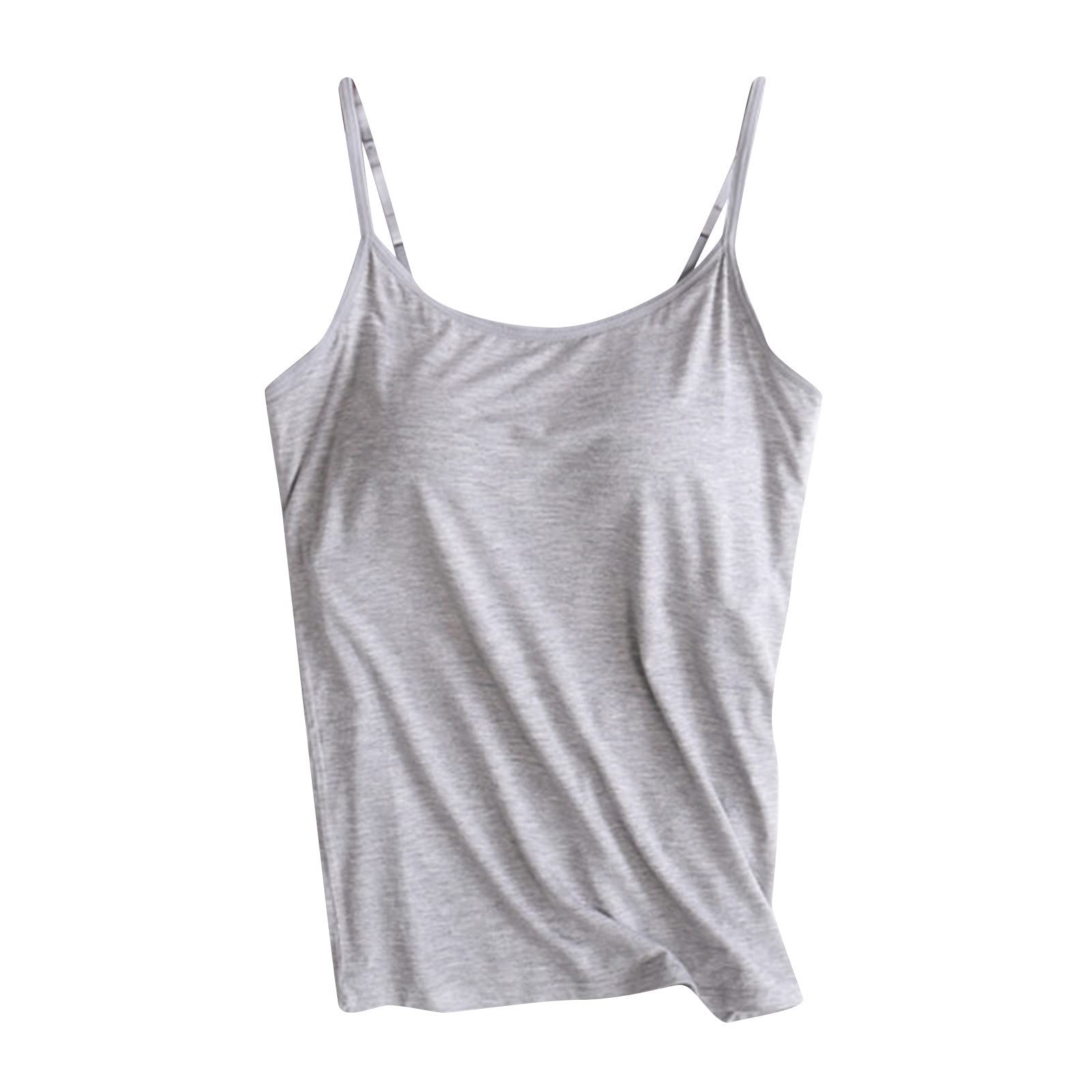 Women's Summer Cami Tank Tops - Workout Shirts for Running, Yoga & Gym - Breathable Vest Tops with Long Sole Chest Pad (No Steel Rings) - Perfect for Sports, Fitness & Casual Wear