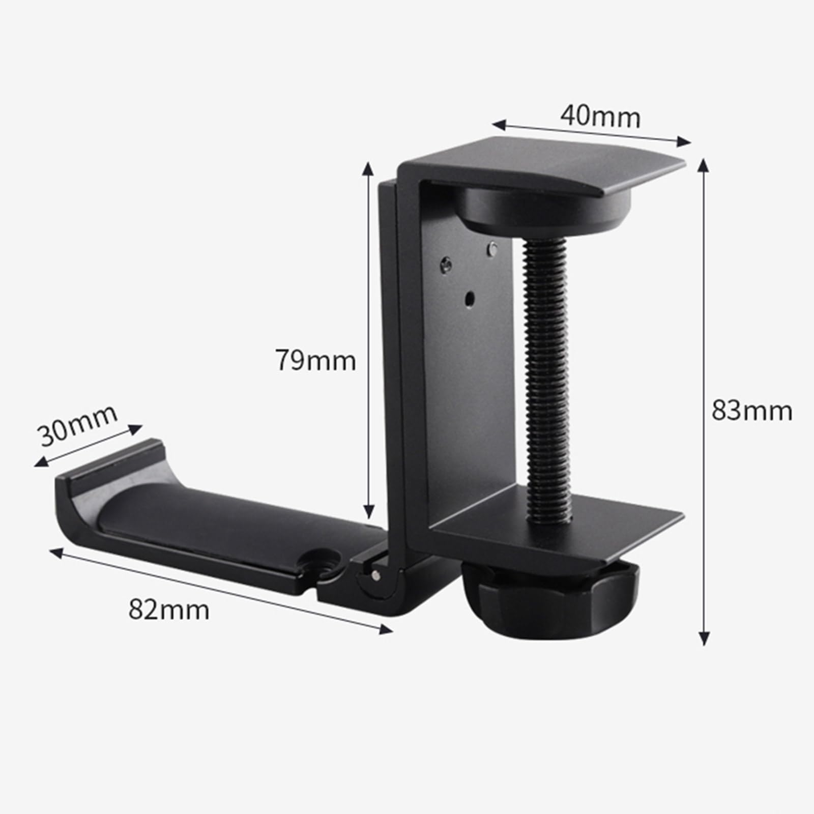 Premium Aluminum Headphone Stand with Cable Clip - Foldable Under Desk Hanger for Gaming & Workspace Organization | Space-Saving Headset Holder for Office, Home & Studio Use