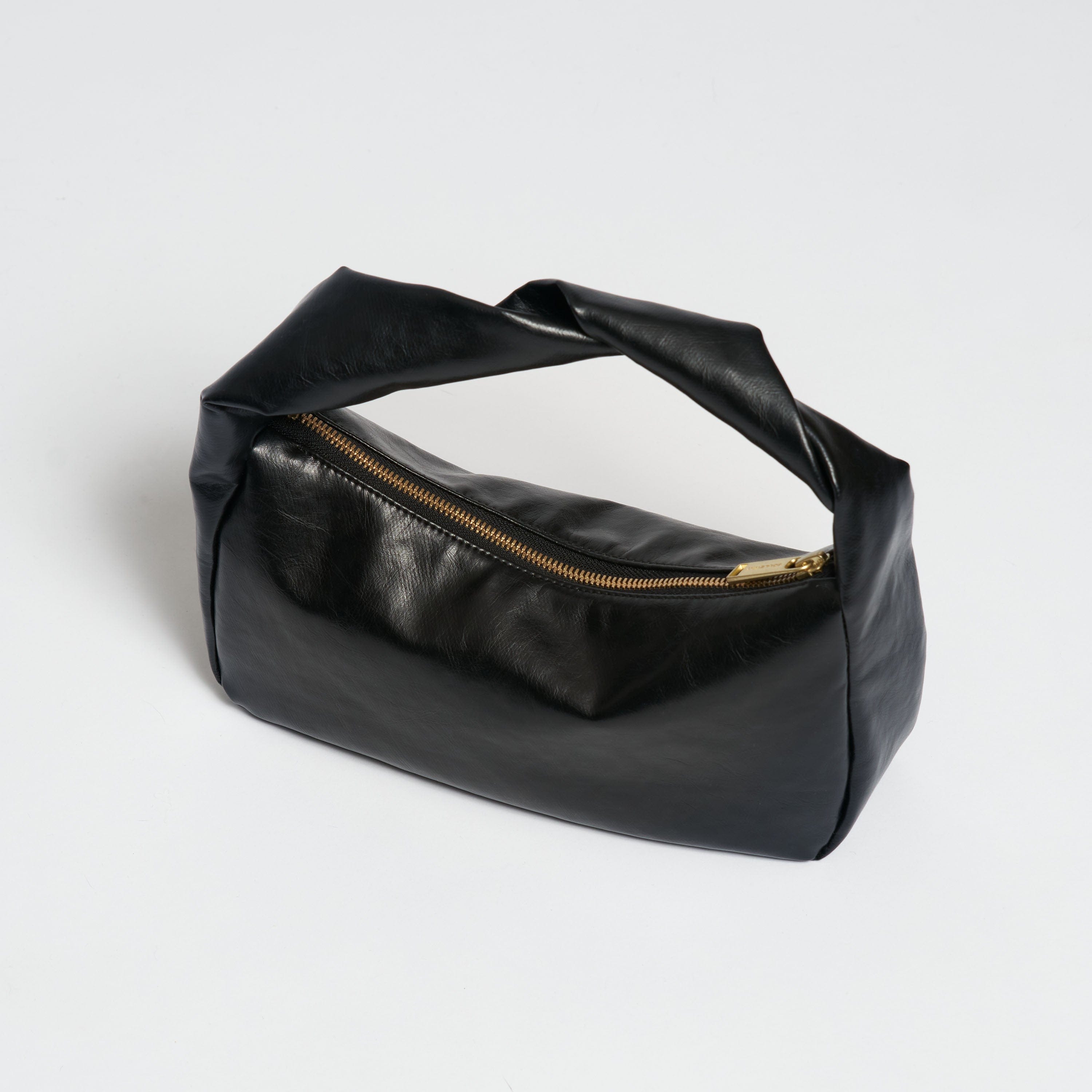 Oleatex Vegan Olive Leather Twist Bag - Night Black | Eco-Friendly Handbag for Women | Perfect for Evening Parties, Date Nights & Casual Outings