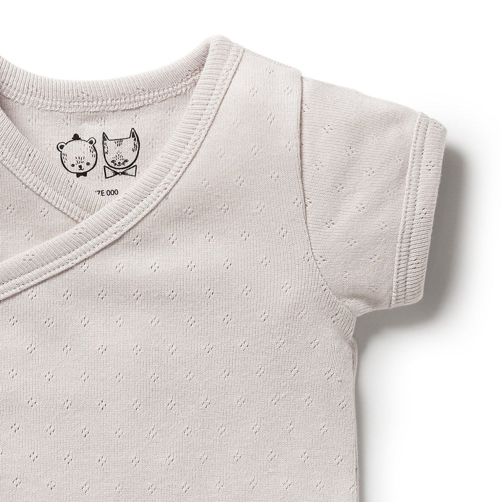 Organic Pointelle Kimono Bodysuit - Soft Breathable Baby Onesie for Newborns & Infants | Perfect for Playtime, Lounging & Photo Shoots