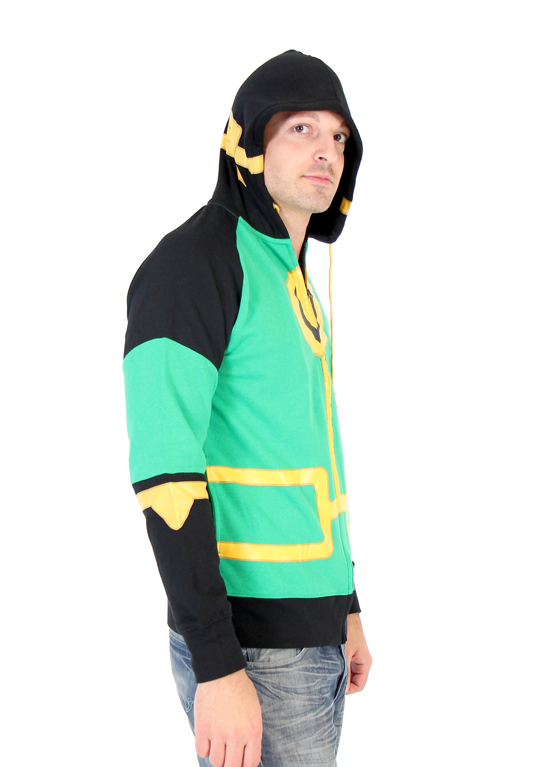 Marvel Kid Loki Costume Hoodie for Adults - Zip Up Sweatshirt with Loki Symbol | Cosplay, Halloween, Comic Con Outfit