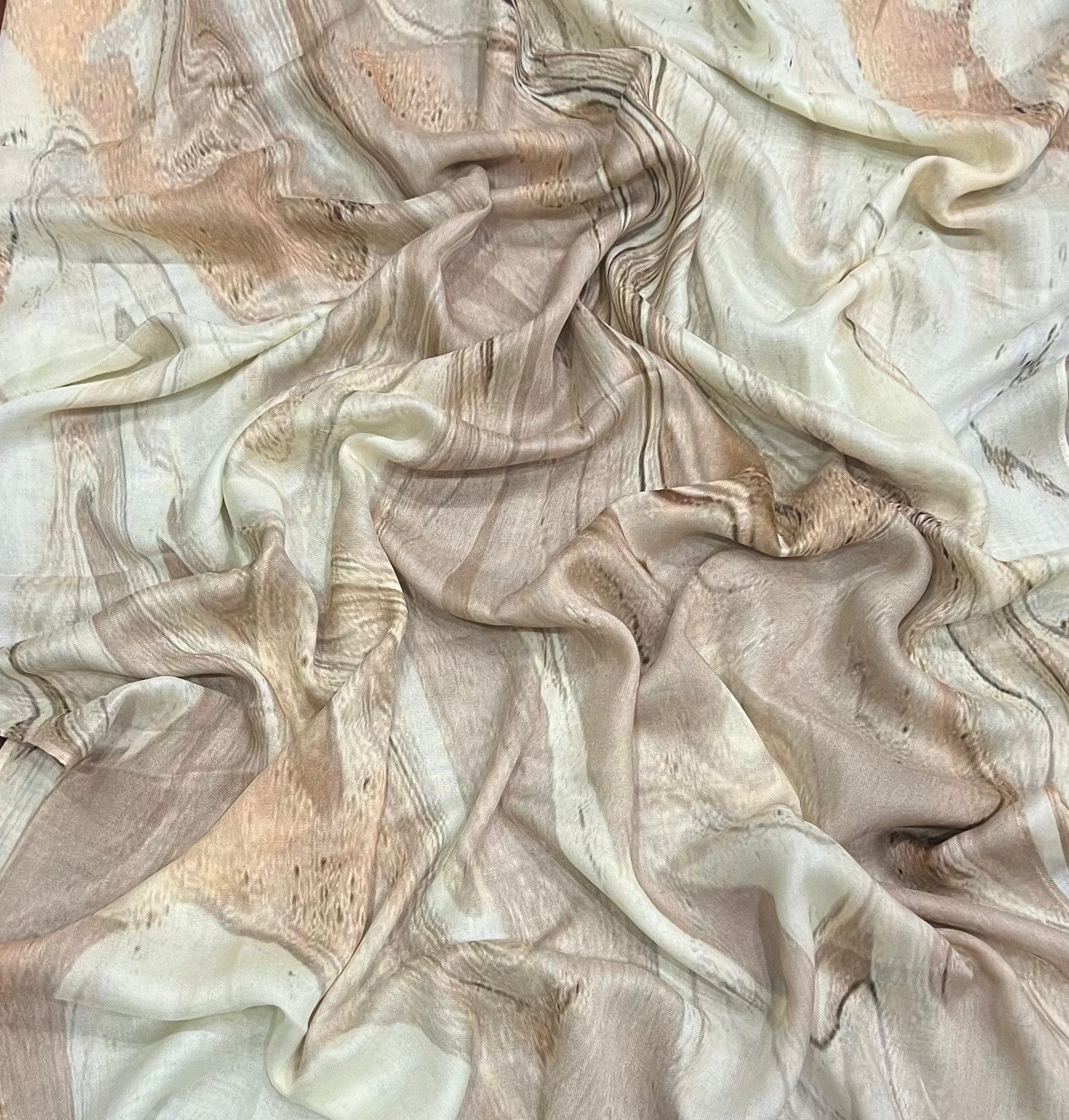Printed Modal Sand Dunes Scarf - Lightweight & Breathable Women's Fashion Accessory for Beach, Travel and Everyday Wear