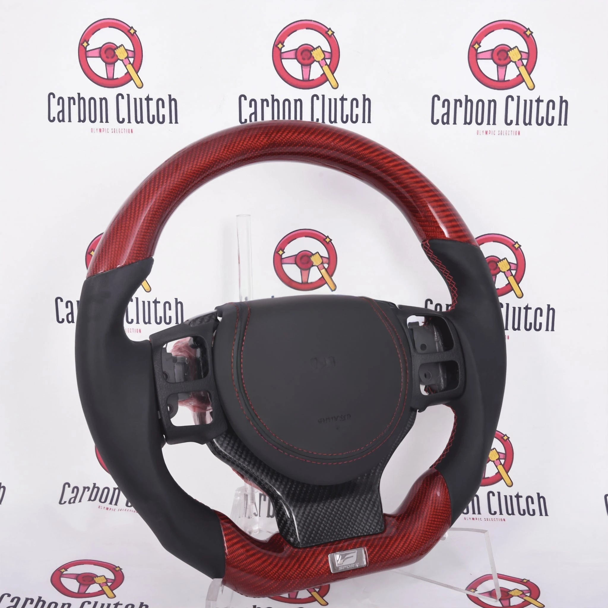 Custom Carbon Fiber Steering Wheel for Lexus RC 350F & IS300 - Lightweight Racing Style with Red Stitching - Perfect for Track Days & Performance Driving