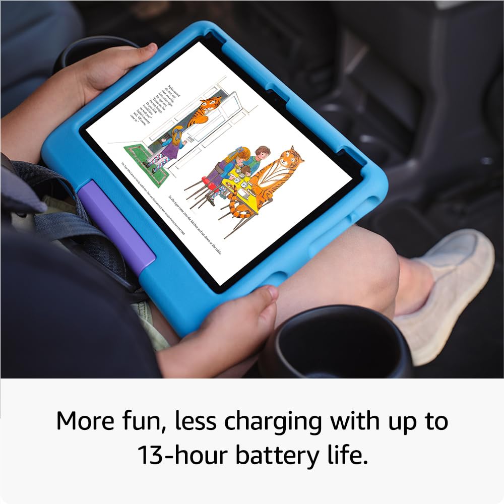Amazon Fire HD 10 Kids Tablet with Made for Amazon Kids Case & Portable Charger - 10.1