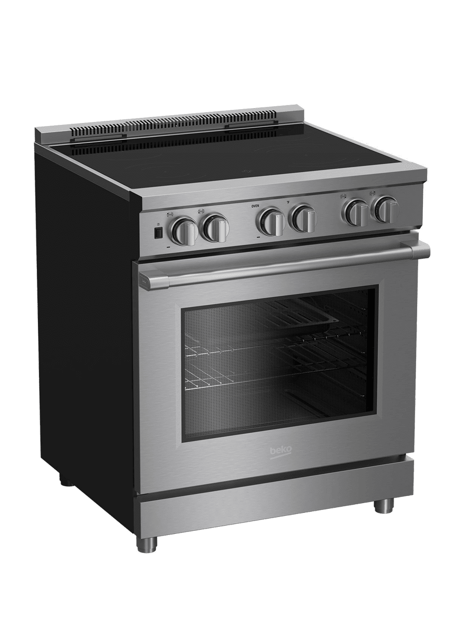 Beko PRIR34450SS 30-Inch Stainless Steel Pro Style Induction Range - Professional 5-Burner Cooktop with Oven for Home Kitchen & Restaurant Use