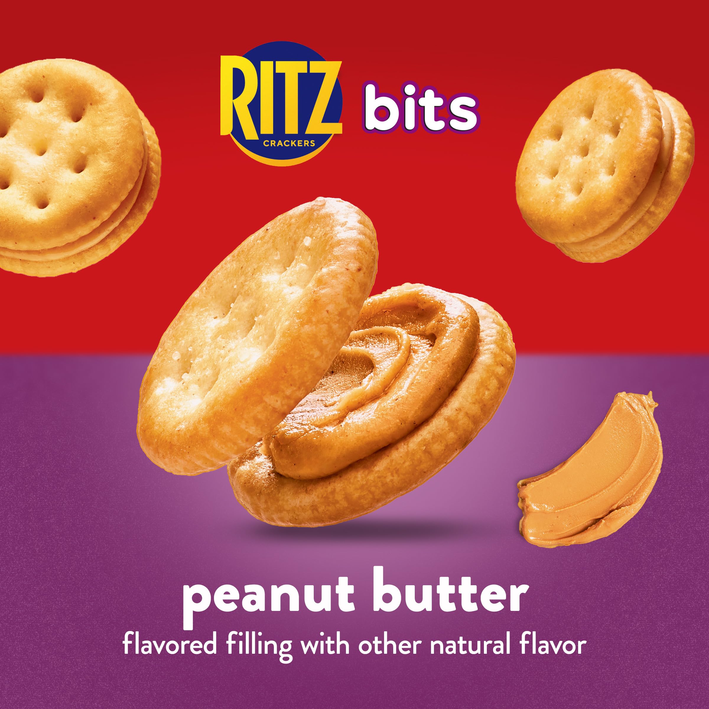 RITZ Bits Peanut Butter Sandwich Crackers - Crunchy Snack for Kids & Adults - 8.8 oz Pack - Perfect for School Lunches, Office Snacks & On-the-Go Treats