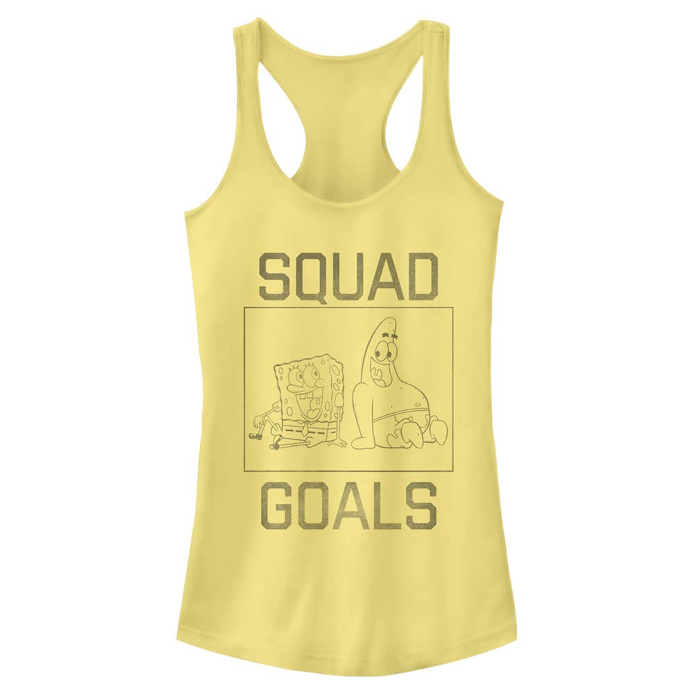 SpongeBob SquarePants Women's Racerback Tank Top - Nickelodeon Cartoon Graphic Tee for Casual Wear, Beach Outfits & Summer Fashion