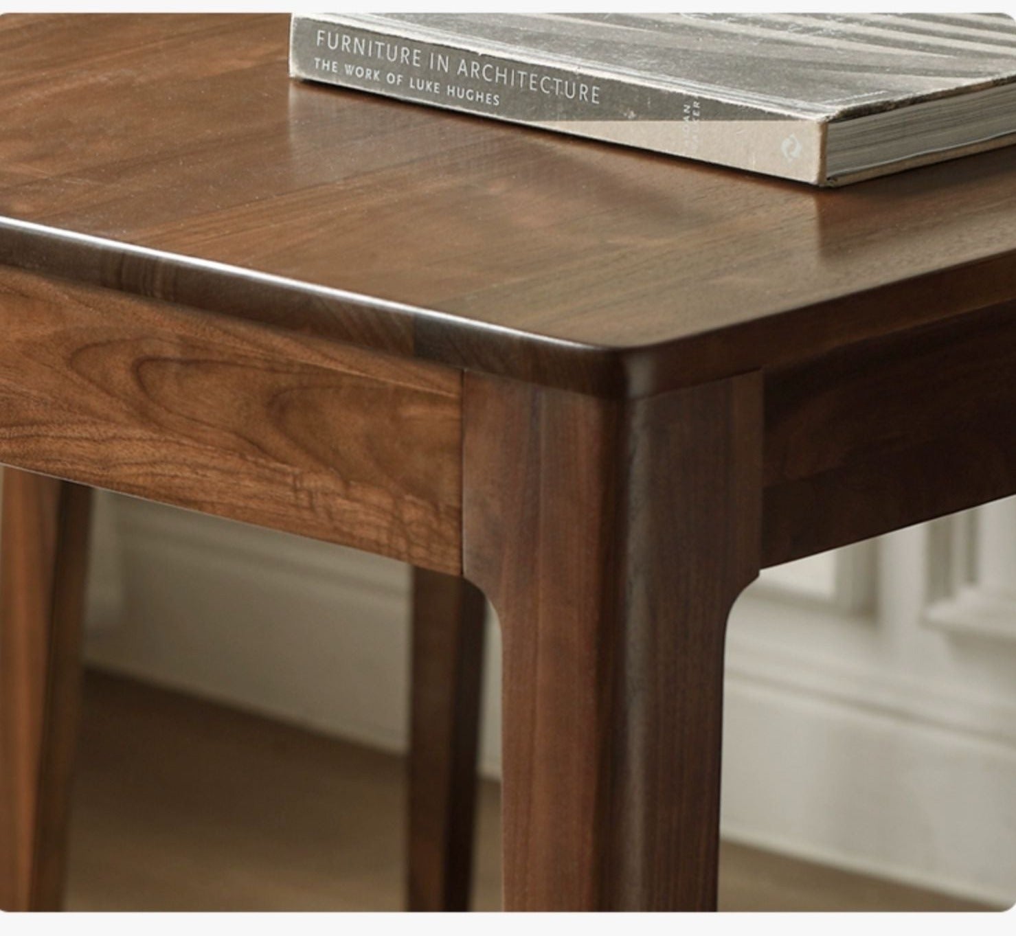 Premium Black Walnut Solid Wood Rectangular Dining Table - 6-Seater Rustic Farmhouse Style for Dining Room & Kitchen | Handcrafted Eco-Friendly Furniture