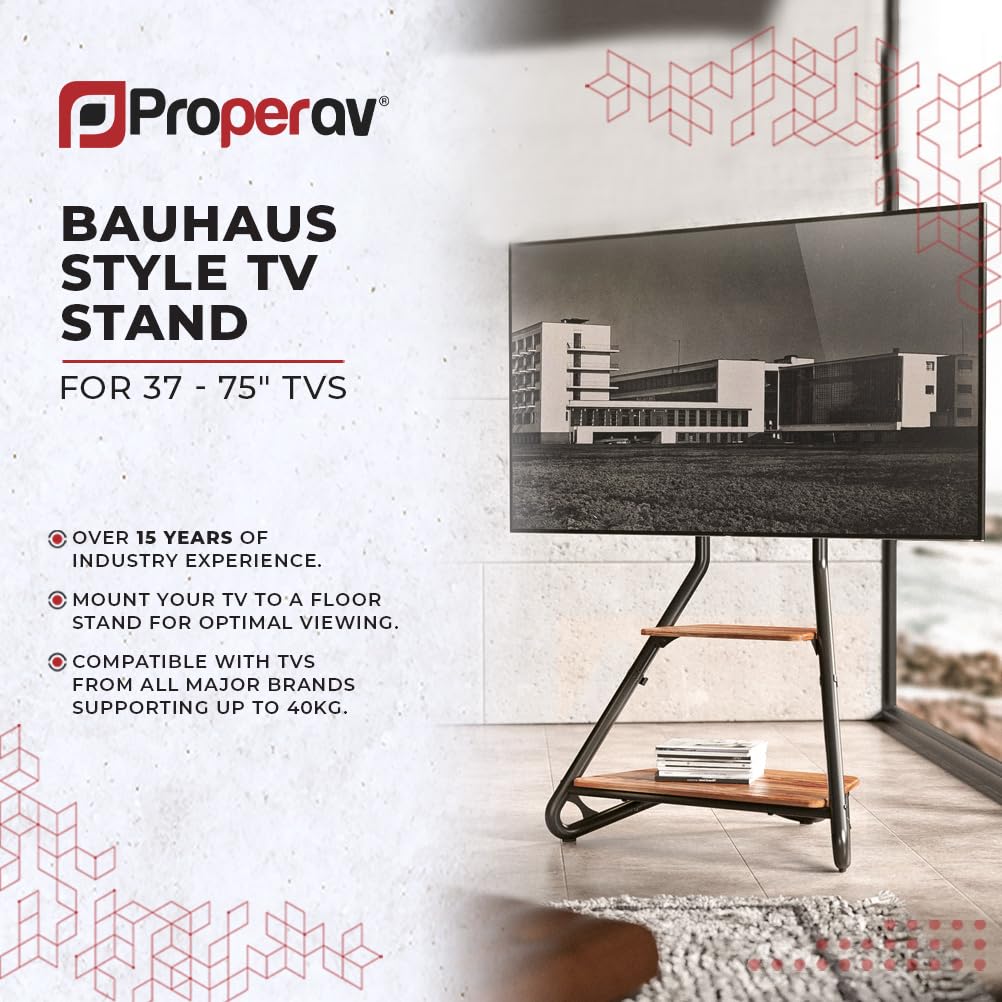 Bauhaus Style TV Stand for 37-75 Inch TVs - Modern Media Console with 40kg Weight Capacity & 600x400mm VESA Mount - Perfect for Living Room, Bedroom, and Home Theater Setup
