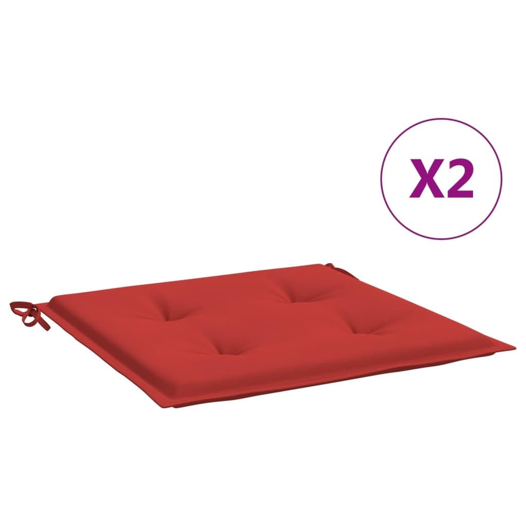 vidaXL 2-Pack Non-Slip Outdoor Chair Cushions - Water Repellent Red Oxford Fabric Patio Seat Cushions for Garden, Deck & Poolside Furniture - Perfect for Outdoor Dining, Lounging and Relaxation