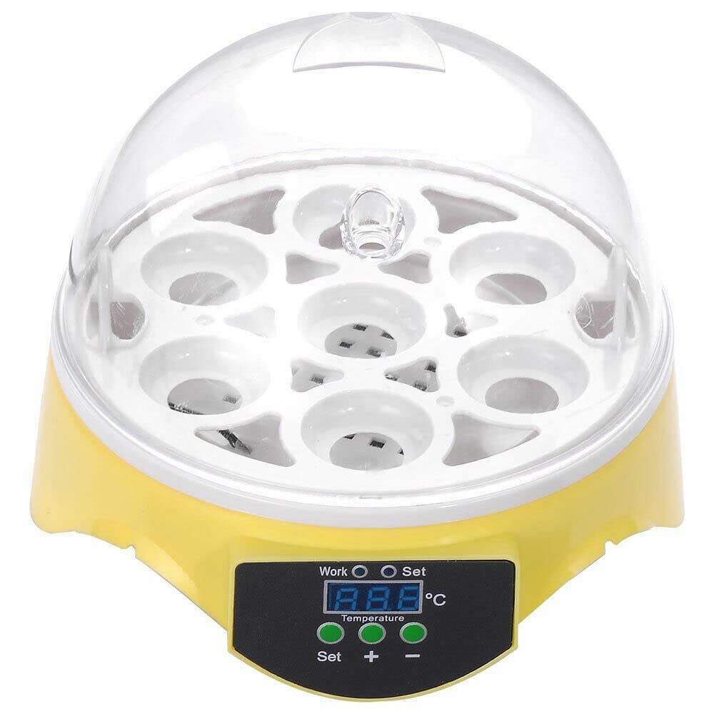 Digital 7 Egg Incubator with Temperature Control - Automatic Mini Hatcher for Chicken, Duck, Quail & Bird Eggs - Perfect for Home Poultry Farming & Classroom Science Projects
