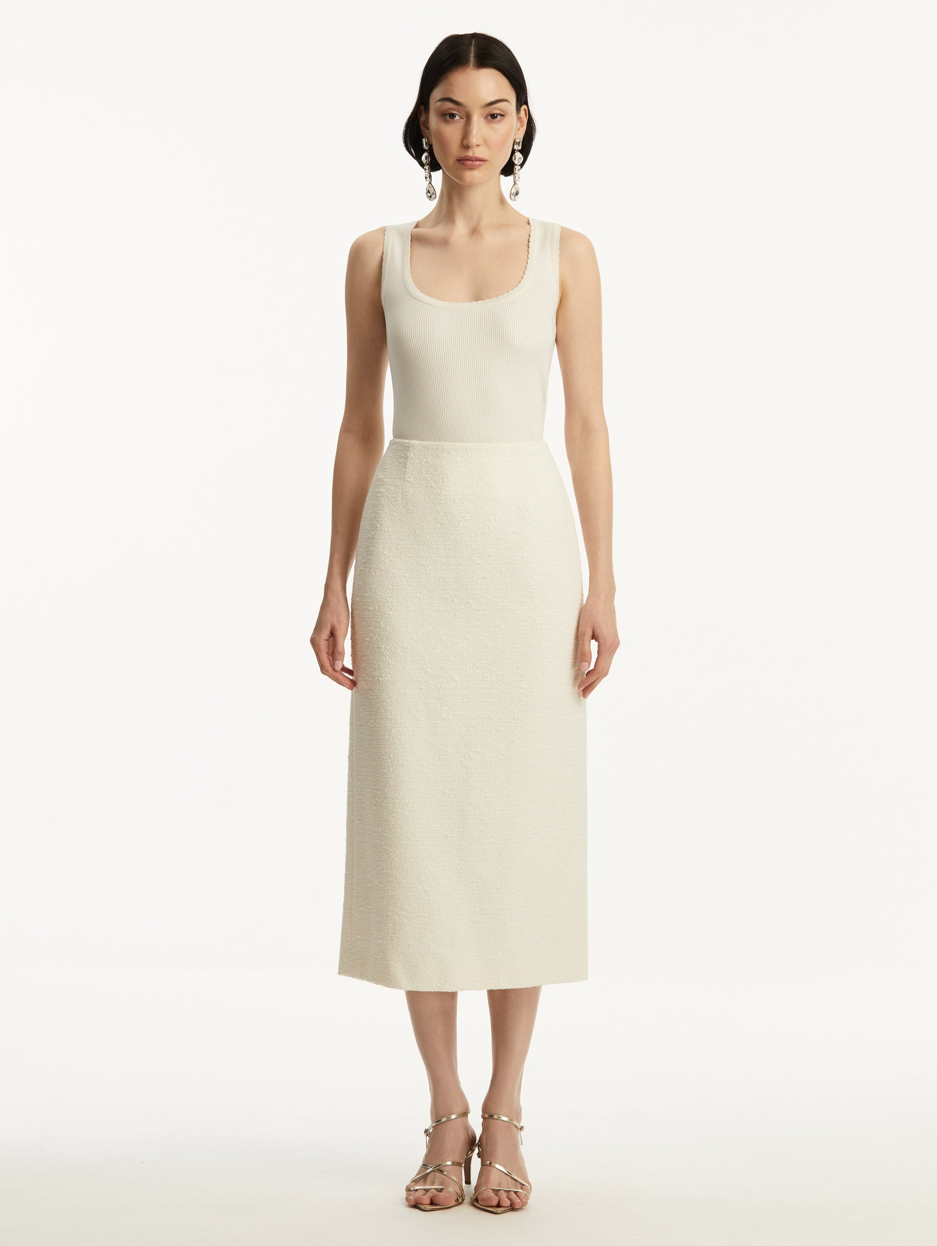 Elegant Tweed Pencil Skirt for Women - Classic High Waist Office Work Skirt - Perfect for Business Attire, Cocktail Parties & Formal Events