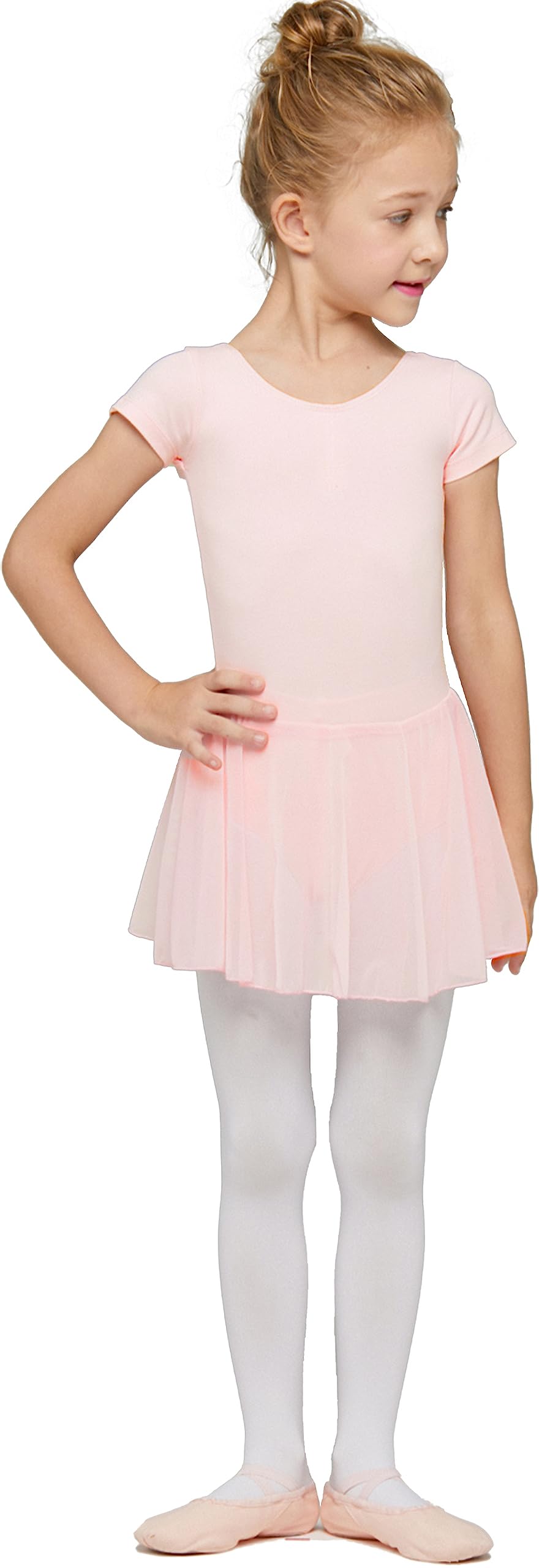 Toddler Ballet Leotard with Skirt - Girls Dance Leotard & Tutu Outfit for Ballet, Gymnastics & Performance - Classic Short Sleeve Ballerina Dress for Toddlers & Kids
