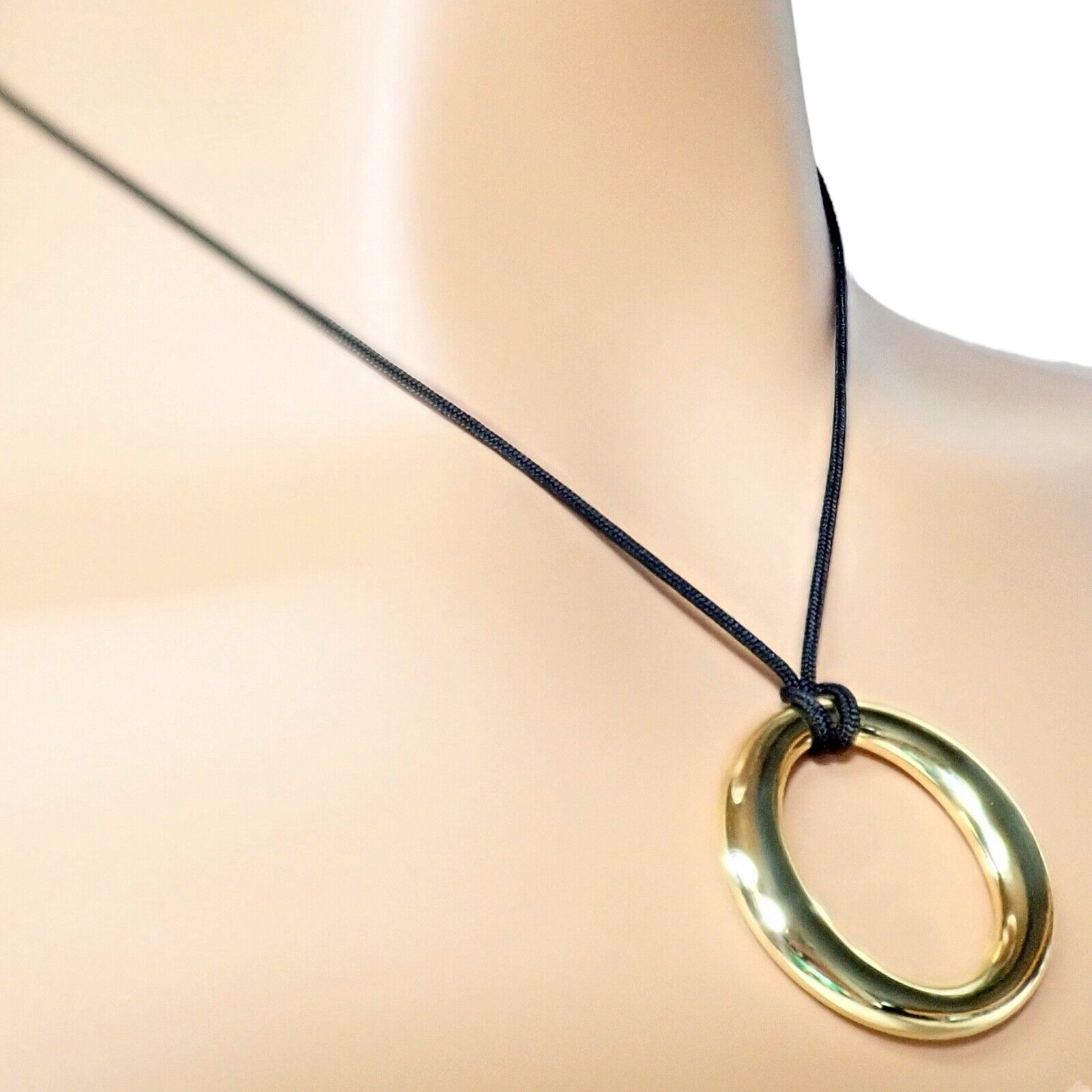 Authentic Tiffany & Co 18k Yellow Gold Peretti 35mm Medium Sevillana Necklace - Elegant Jewelry Gift for Women, Perfect for Weddings & Special Occasions