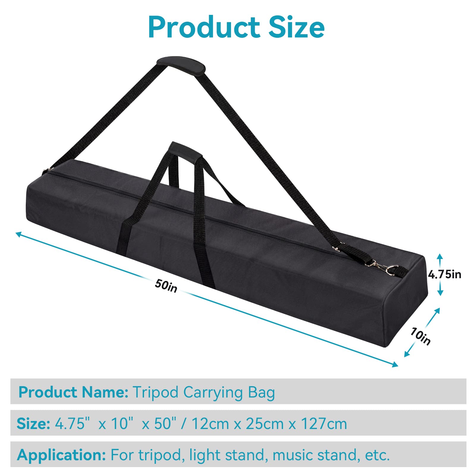 Professional Universal Microphone Stand with Tripod Base & Carrying Bag - 50