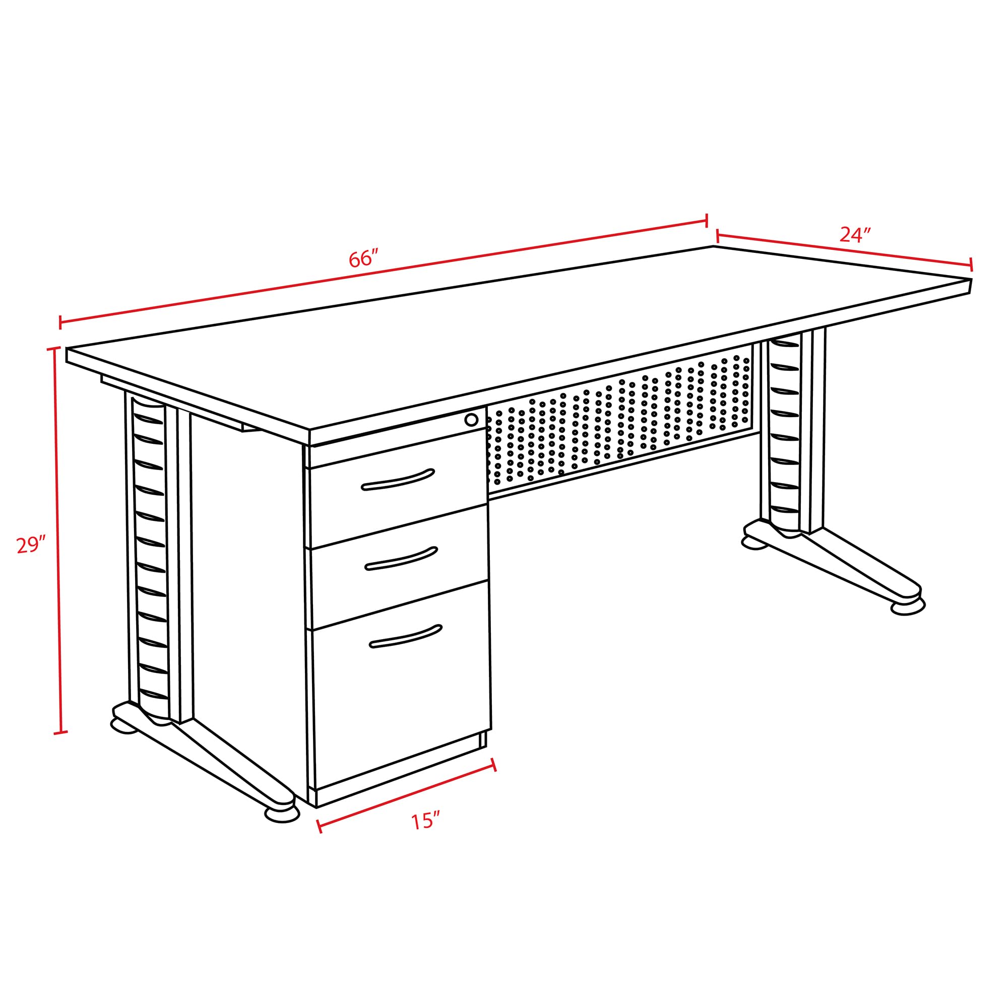 Regency Single Pedestal Office Desk 66