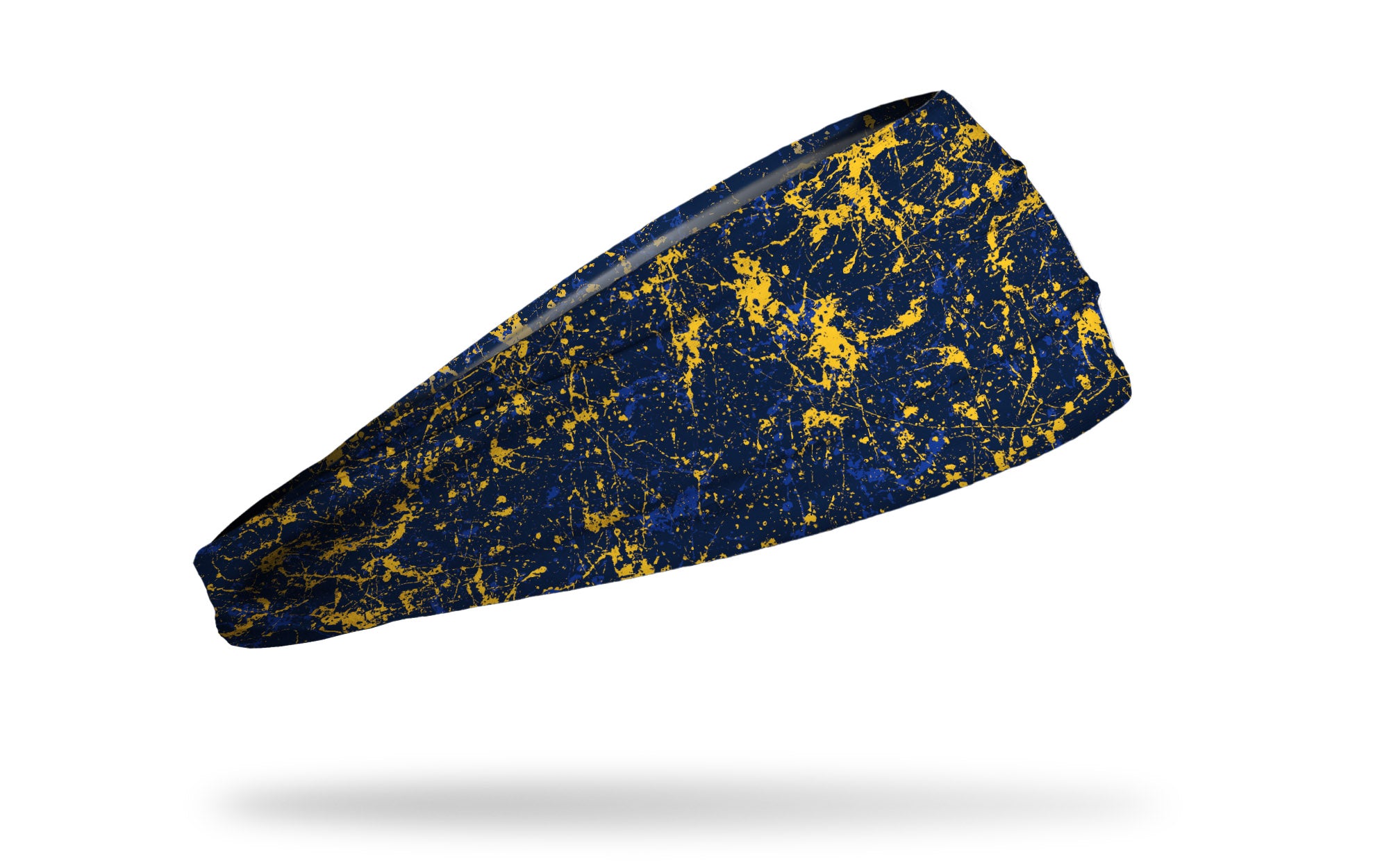 Big Bang Lite Headband - Navy, Yellow & Blue Splatter Design - Perfect for Running, Yoga & Workouts