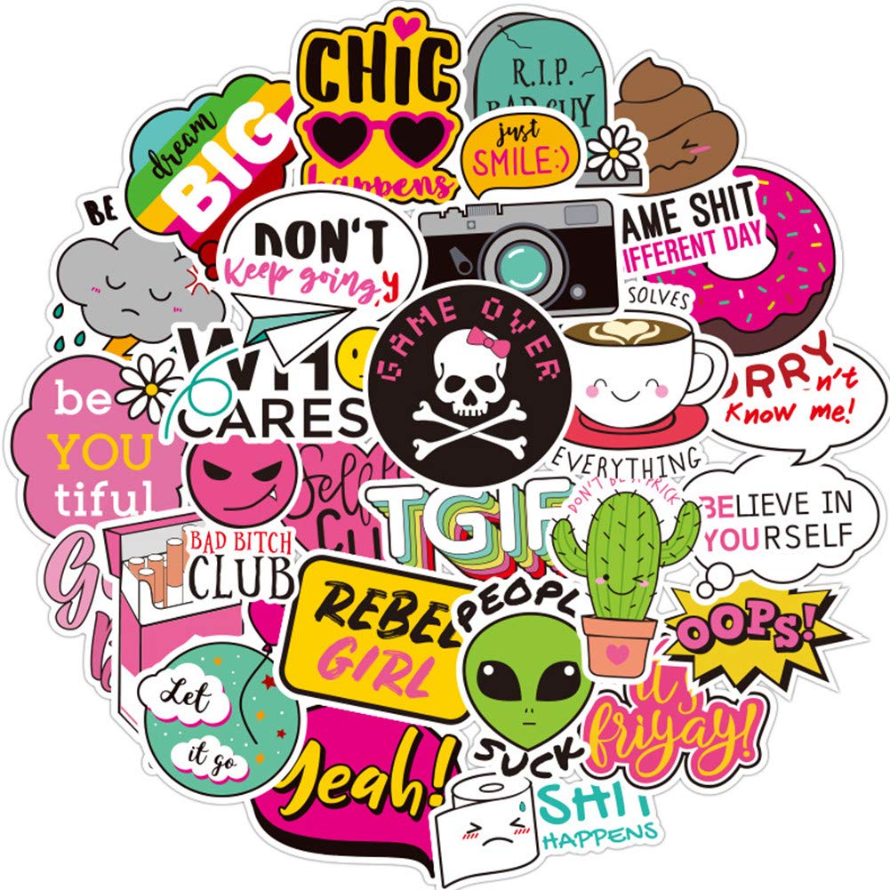 90-Piece Vinyl Sticker Pack - Trendy VSCO Style Waterproof Stickers for Water Bottles, Laptops, Journals & DIY Crafts - Cute Decorative Stickers for Teens & Aesthetic Room Decor