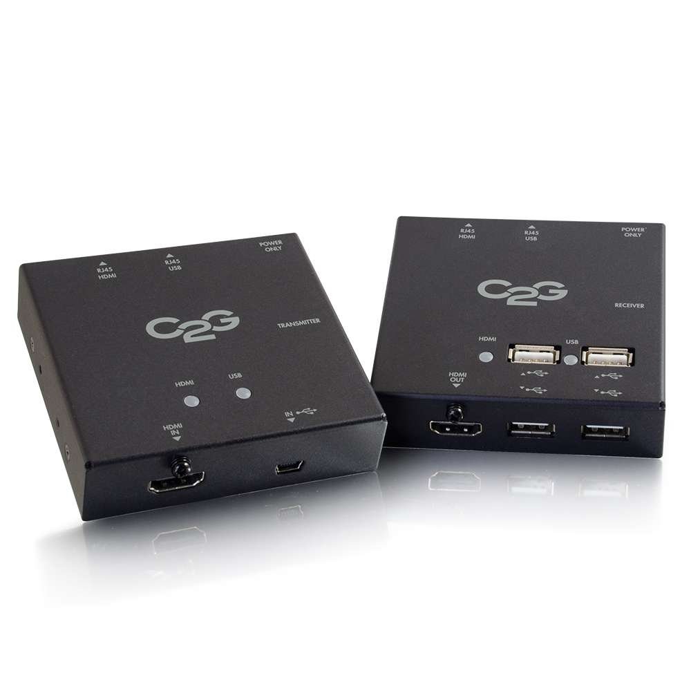 Legrand C2G 29637 HDMI USB Extender Over Cat5 Cable - 1 Count Short Range Kit with HDMI & Audio Extender (Black) for Home Theater, Conference Room & Gaming Setup