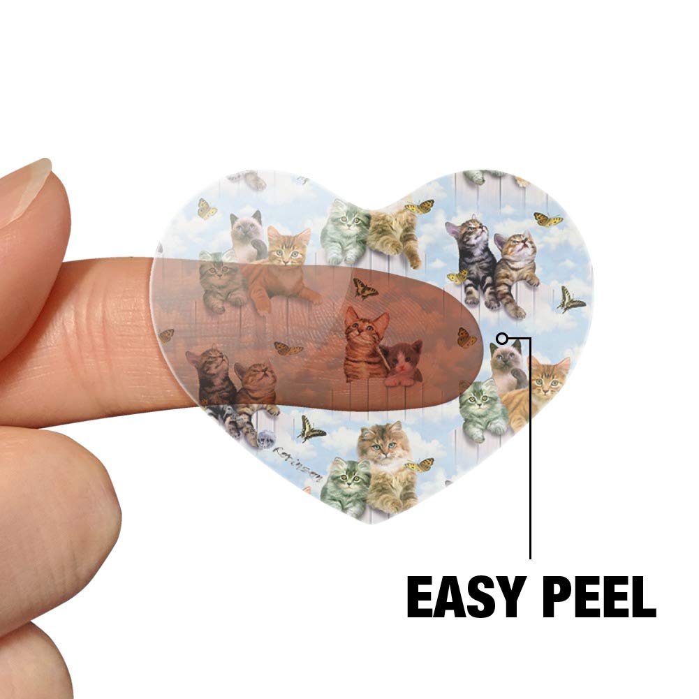 Heart Shaped Planner Stickers - Kittens, Cats & Butterflies Pattern for Scrapbooking & DIY Crafts | Perfect for Journals, Calendars, Bulletins & Gift Decoration