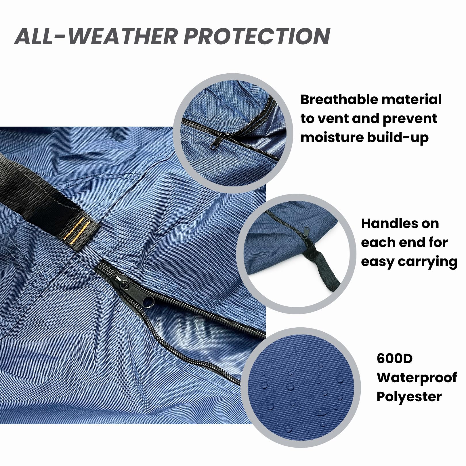 **Waterproof UV-Resistant Canoe & Kayak Cover - Marine Grade Polyester Storage Cover for 11ft-12ft Boats (106